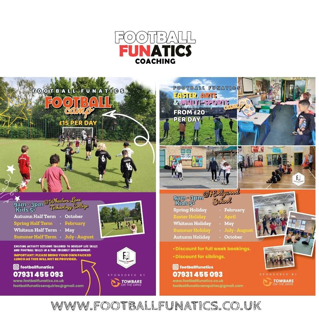 WWW.FOOTBALLFUNATICS.CO.UK
#HALFTERMHOLIDAYFUN