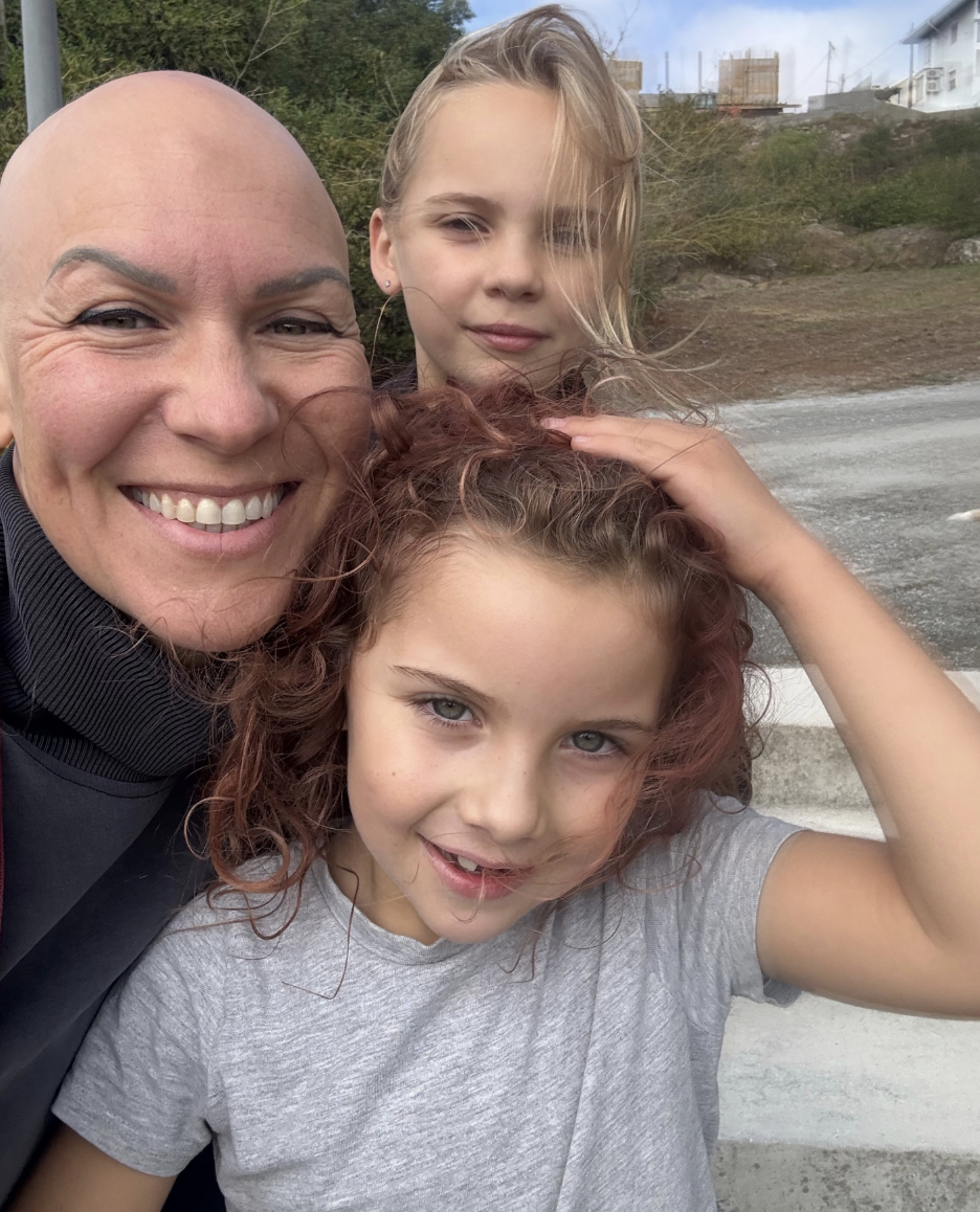 Octavia with her two daughters