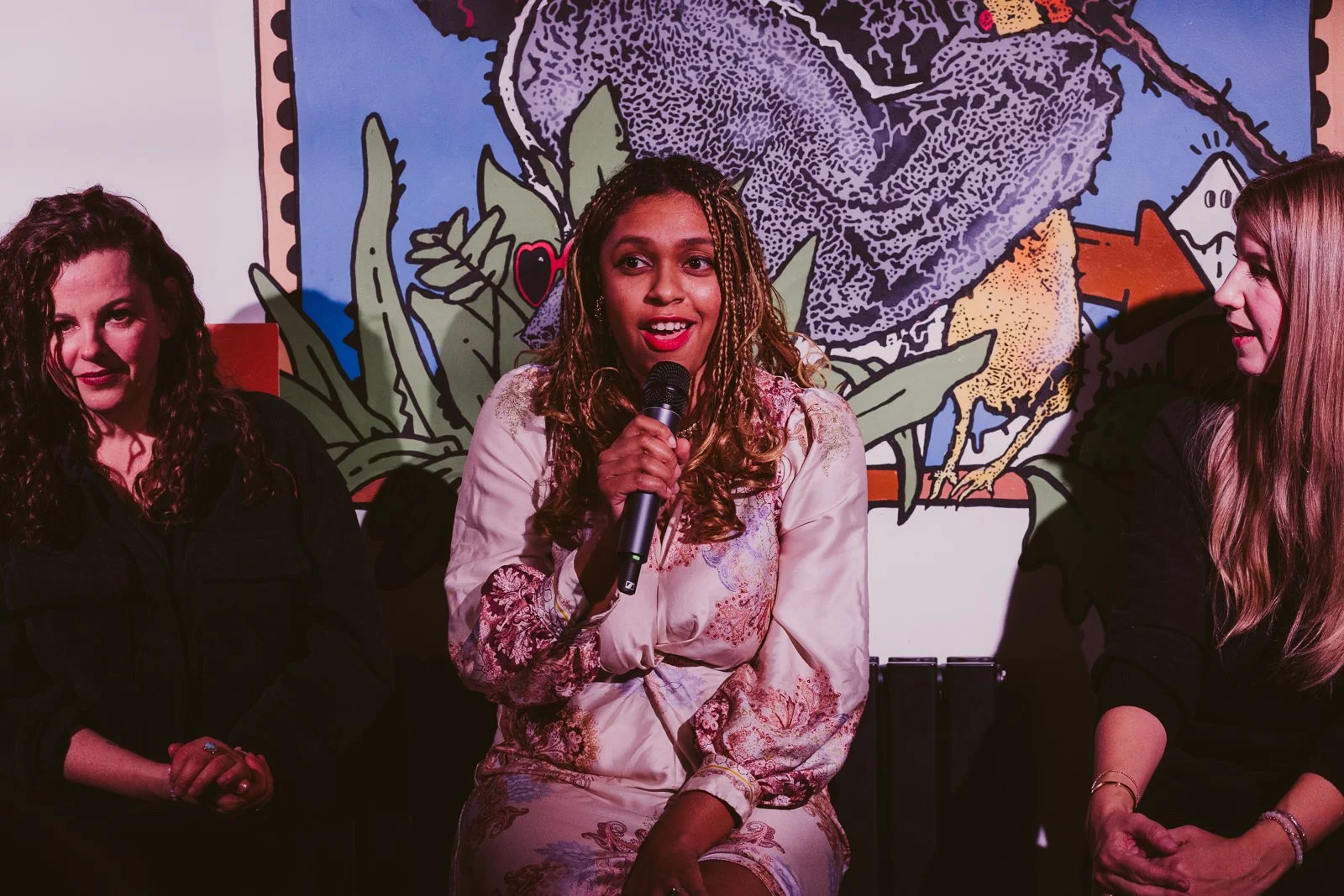 Tiyanna at The MOB App Launch talking on a panel