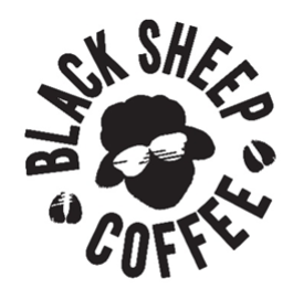 Black Sheep Coffee logo with a sheep wearing sunglasses and text 'Black Sheep Coffee.'