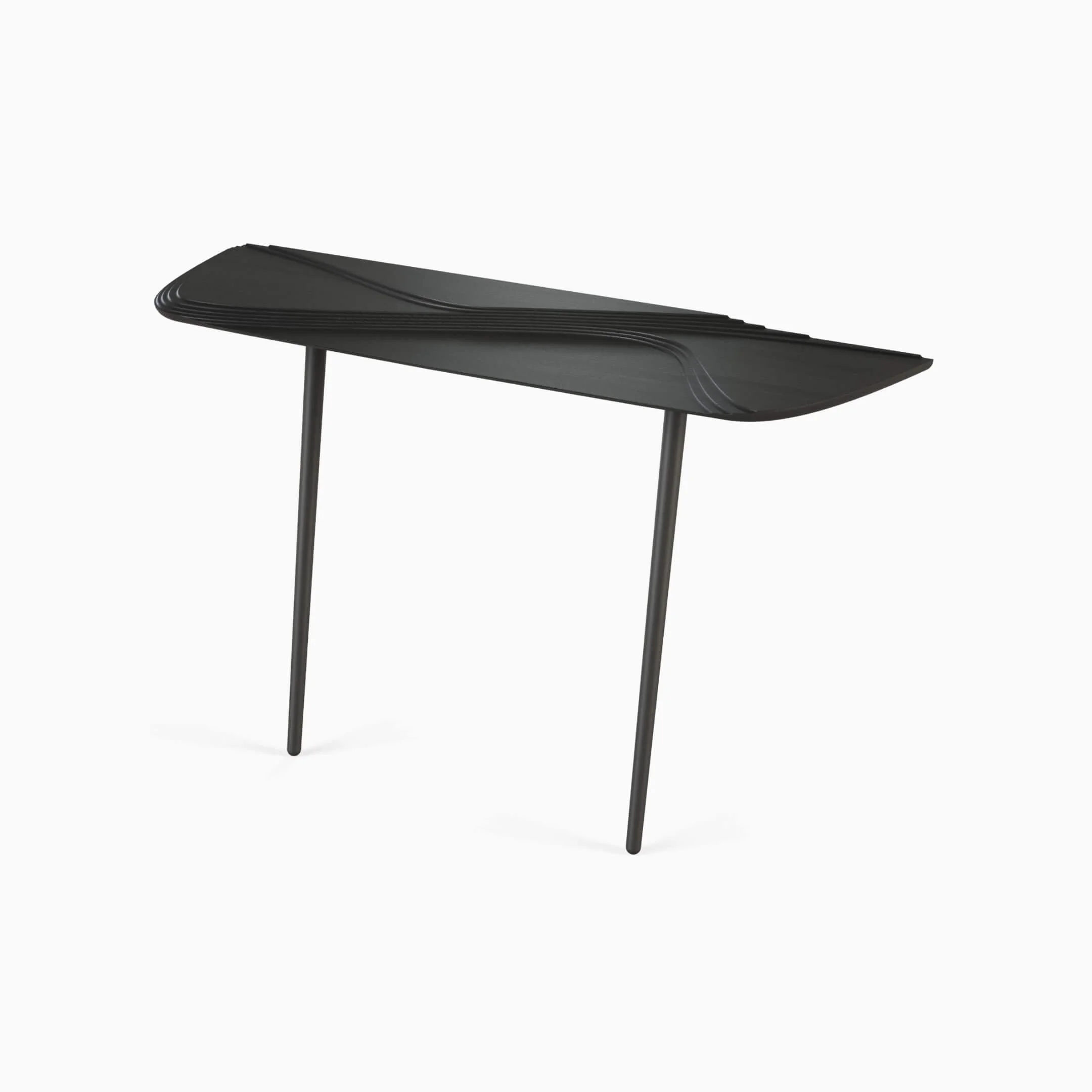 The four platforms making the top of the Terrace console table offer a novel way of holding and displaying chattels.