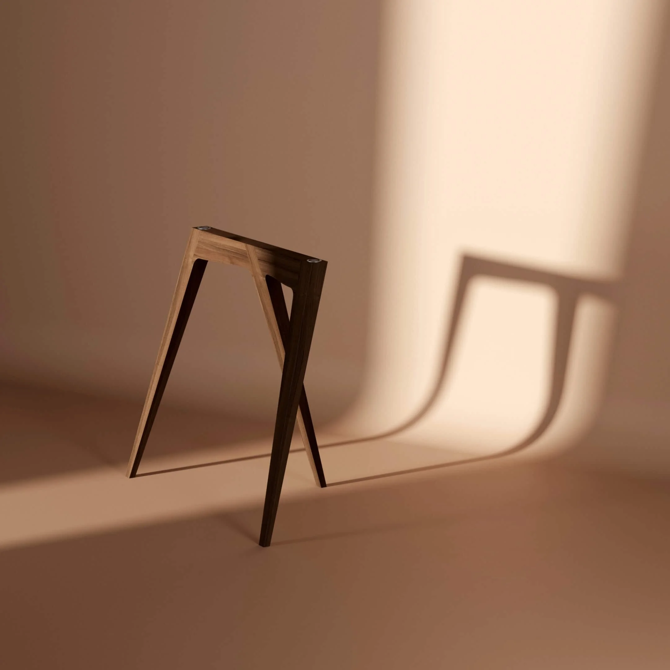 Flex trestle legs in luxurious Walnut. The wood's warming tones and the elegant, fluid lines of Flex's silhouette create a beautiful, yet understated, synergy.