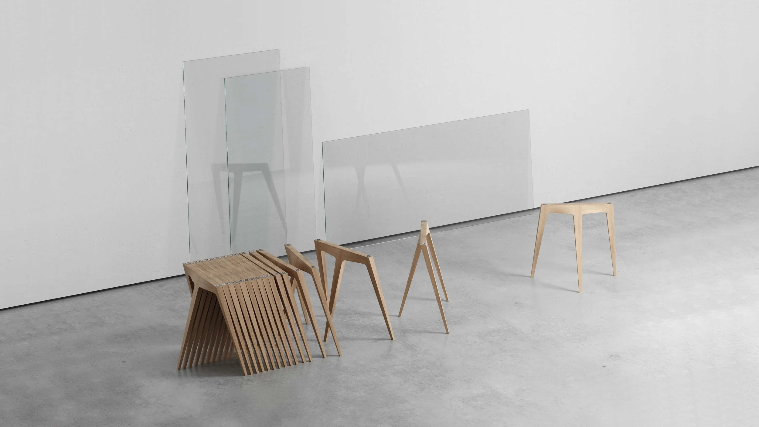 The Flex trestle table can be nested efficiently, making it ideal for deployment in mutli-use spaces.