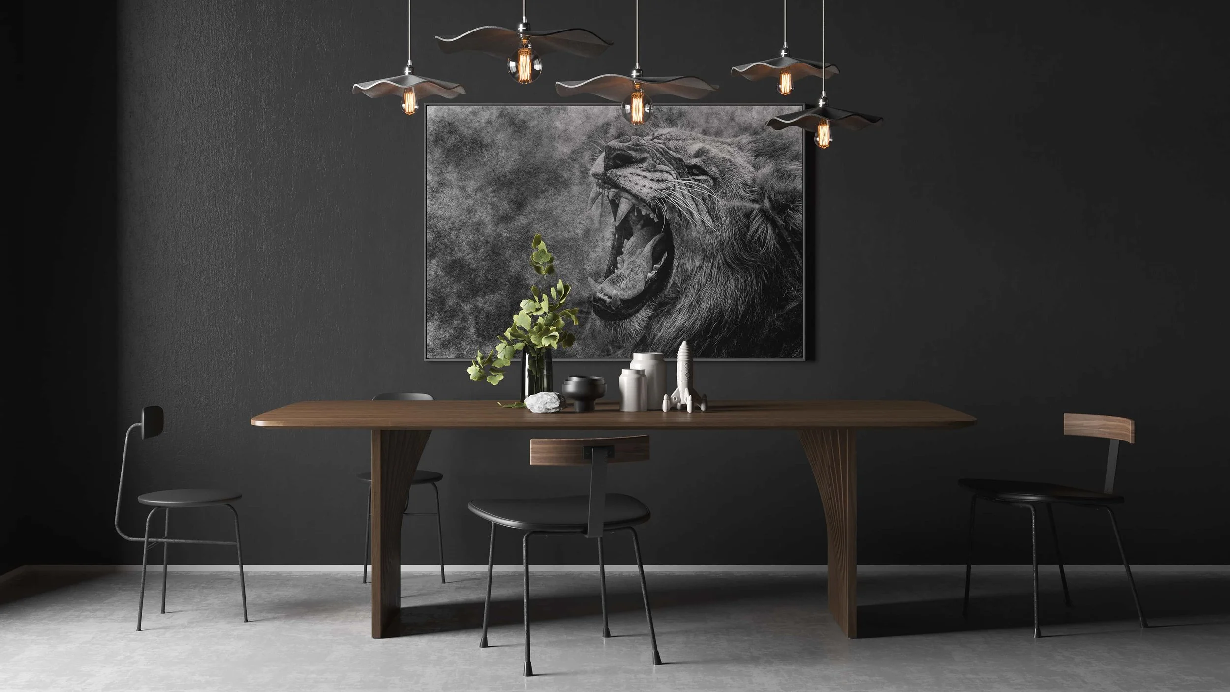 The Sheer dining table in Walnut. It accommodates 10 seats whilst offering a smart and sophisticated aesthetic.