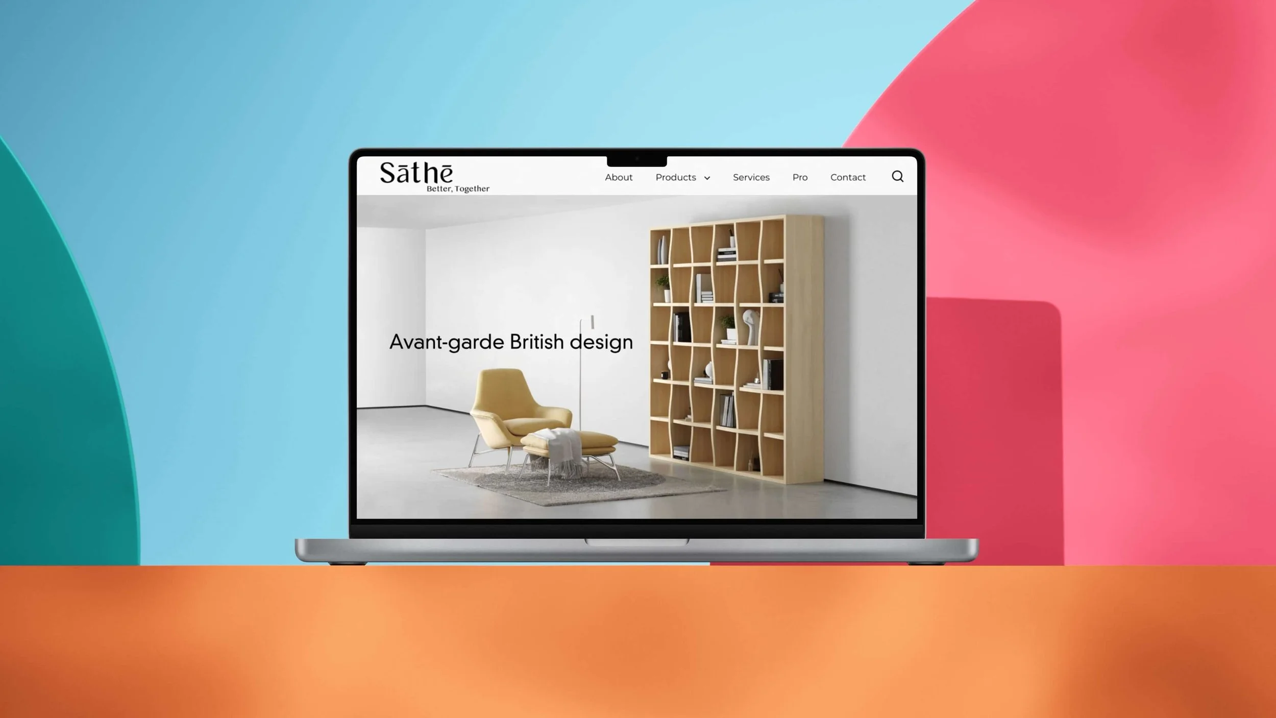 Sāthē website mockup to visualise digital media