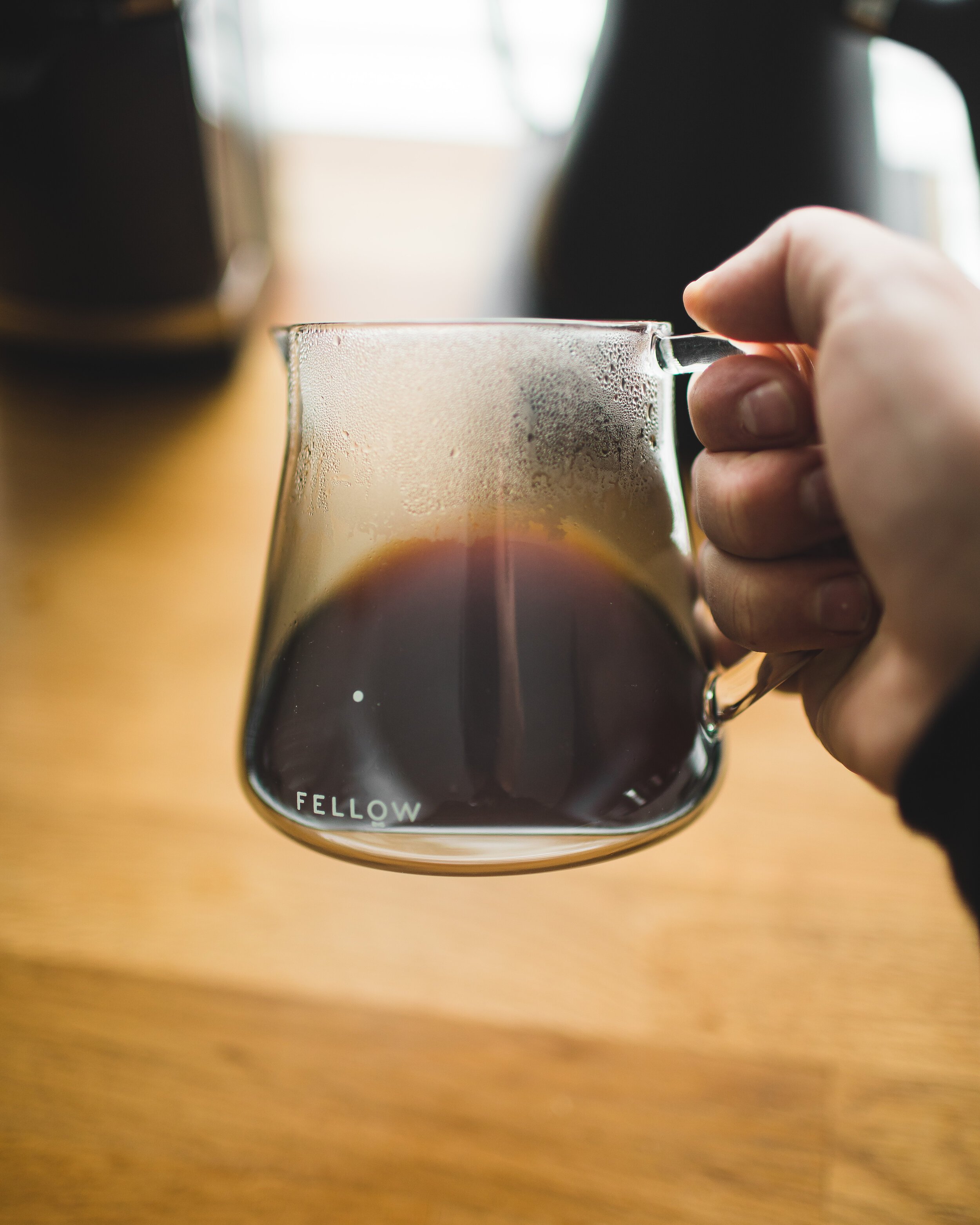 Fellow Mighty Small Glass Serving Carafe for Coffee & Tea, No-Drip