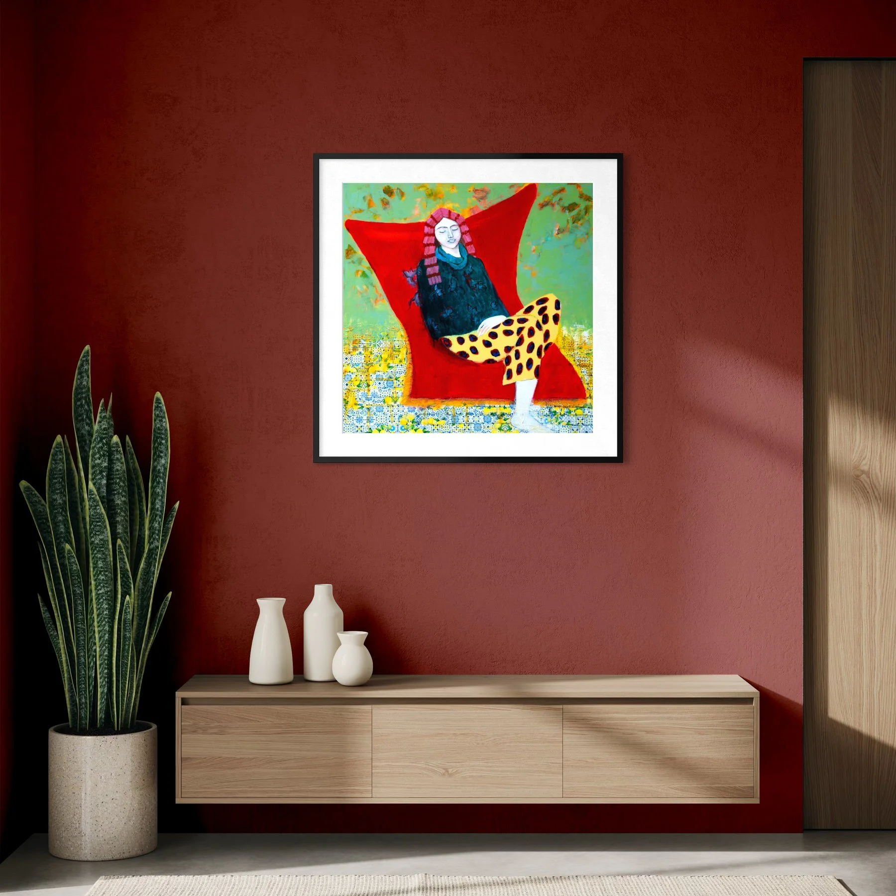 The Colour of Stillness fine art giclée print on Hahnemühle German Etching paper — She series by Singapore artist Sheena Bharathan