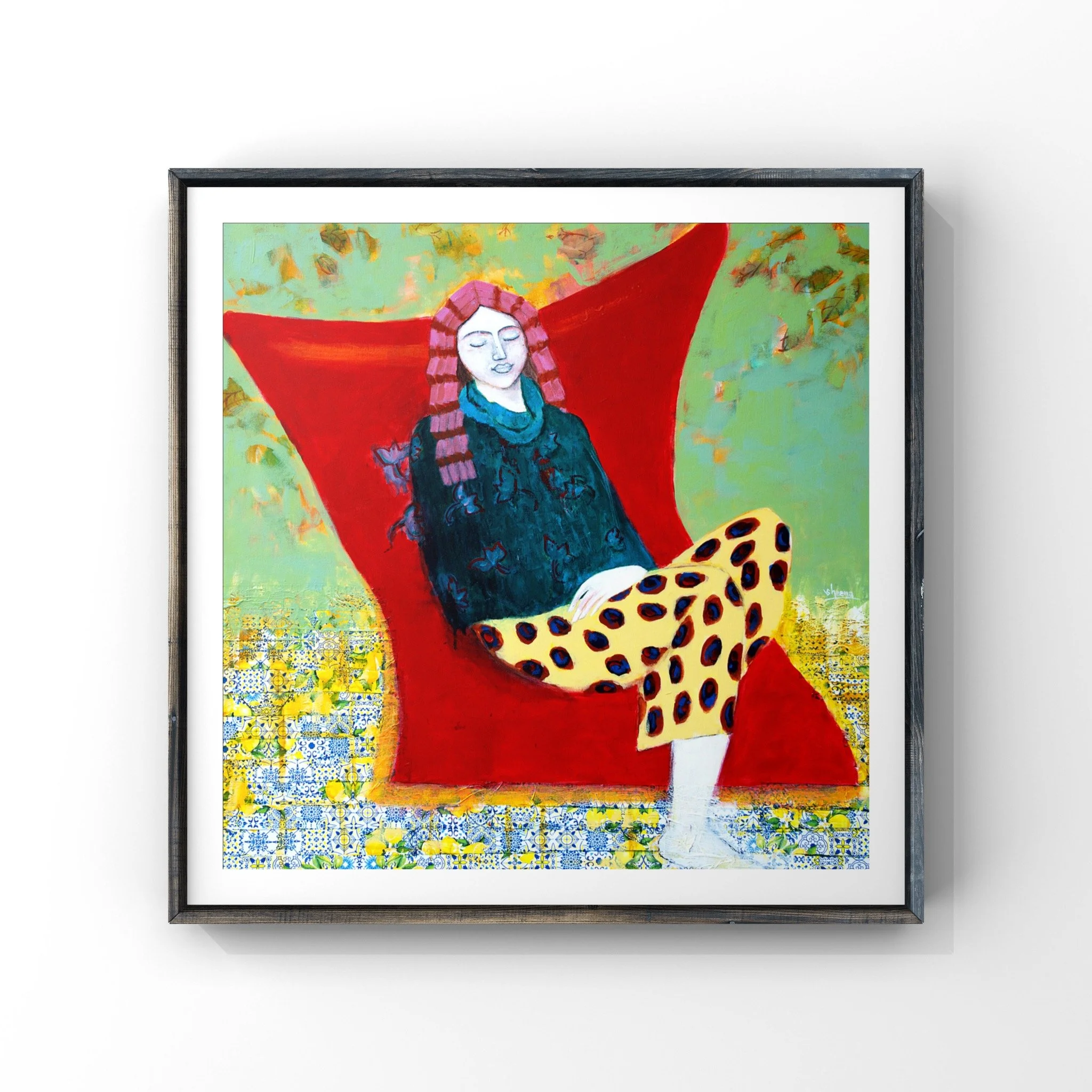 The Colour of Stillness fine art giclée print on Hahnemühle German Etching paper — She series by Singapore artist Sheena Bharathan