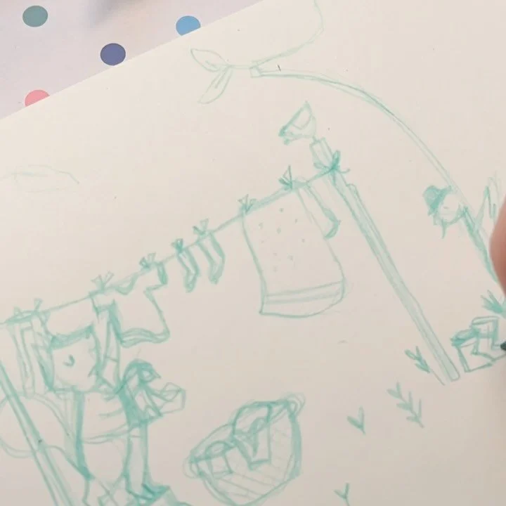 ✨With busy times comes nostalgia ✨
A happy  laundry day 
From my sketchbook, back when  I used to record my sketches - 
(last year? Year before? What year is now?!)
Let's do it again some time soon 😎
.
Dusting off my Instagram while dusting off my
