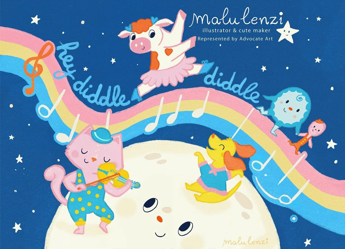 🎶Hey Diddle diddle 🎶
i✨✨Happy #KidLitPostcard day! ✨✨
I'm Malu, super optimistic human, believer of magic bunnies, illustrator and cute maker - making anything look cute is my superpower! ✨
Do you have a project that needs cute animals with lovel