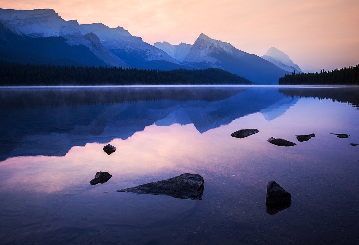 Smoky Maligne Lake Sunrise_IG.jpg