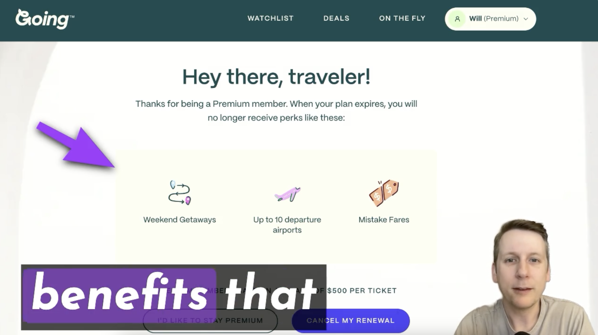 Copy Breakdown: Going.com Cancellation Flow