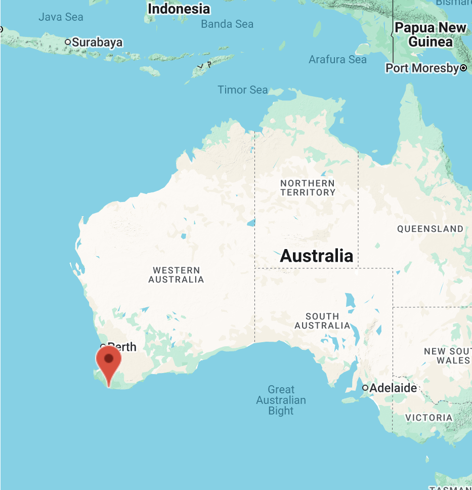 pinned manjimup australia on map