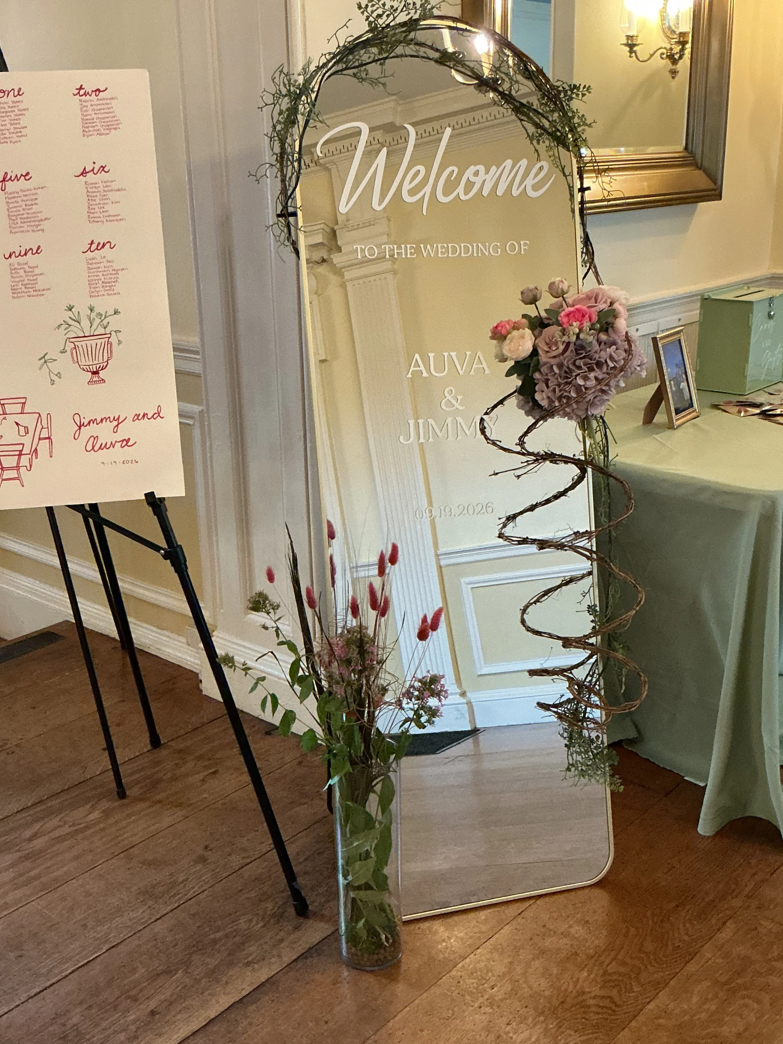Mirror Welcome Sign