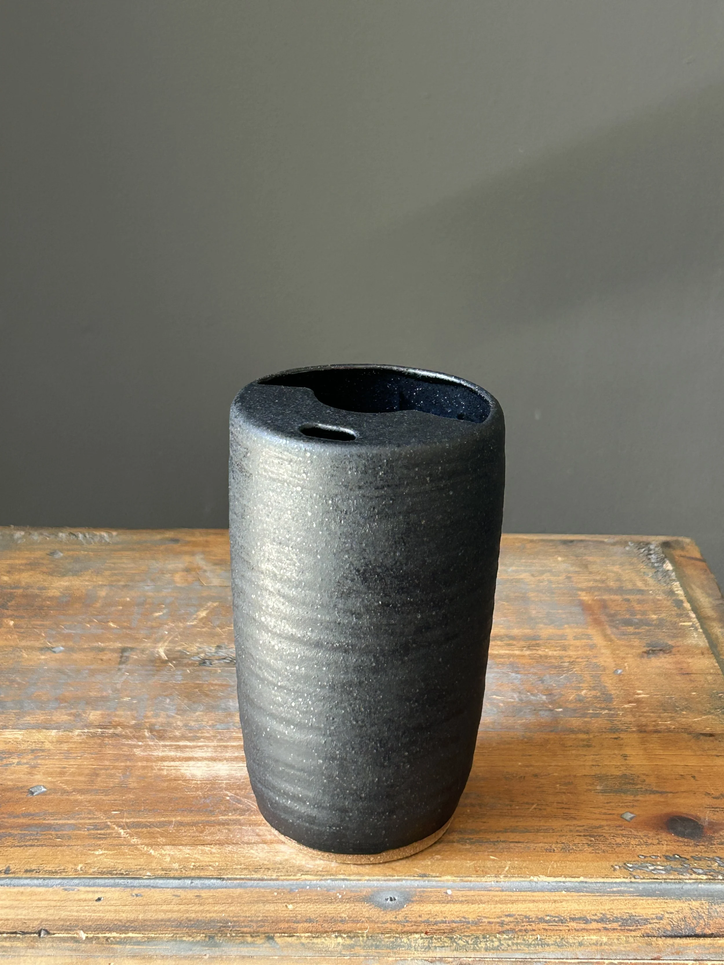 Tall Travel Tumbler, Matte Black Speckled, 16oz