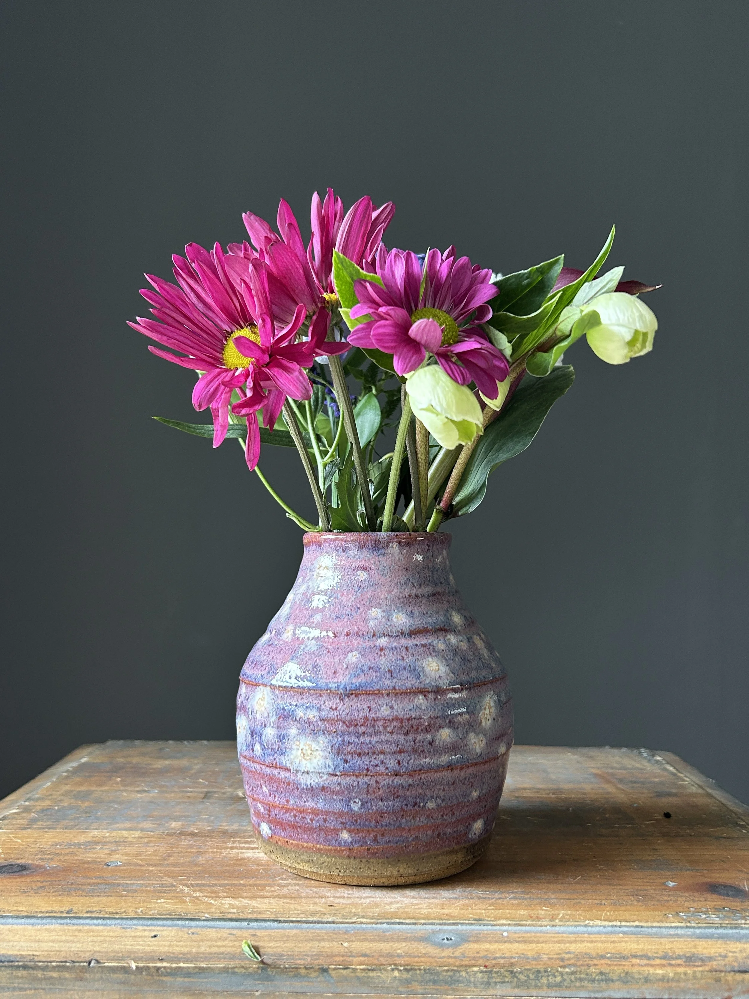 Small Textured Vase, Pink Galaxy