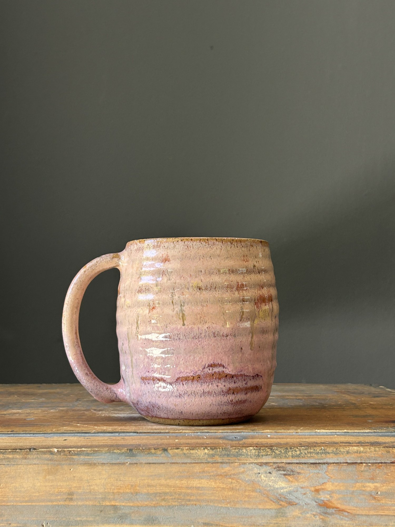 Mug, Peach & Raspberry Sorbet, 16oz — diane ceramics