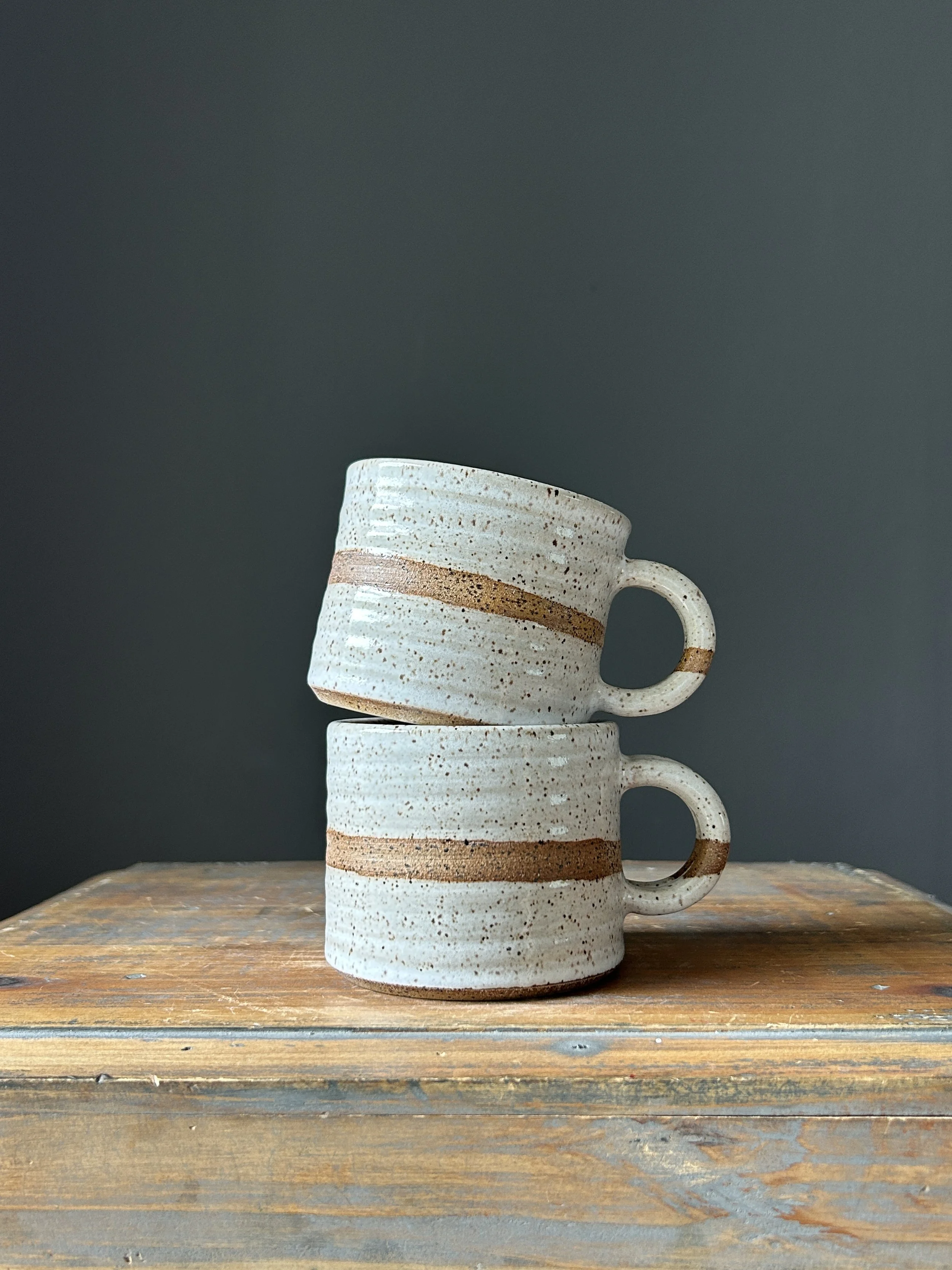 Cortado Cups, White "Horizon" (set of 2)