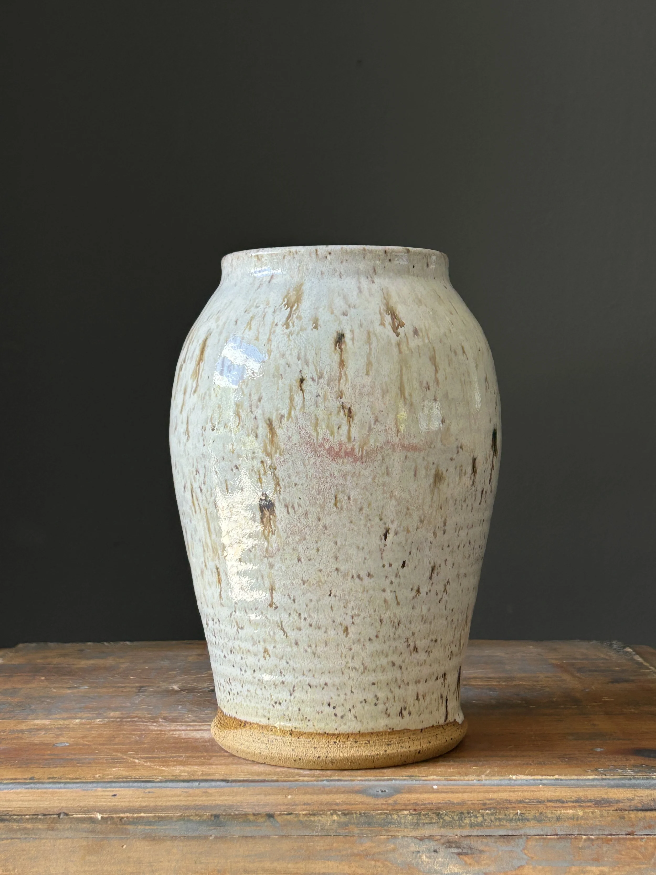 Melted Ice Cream White Speckled Vase