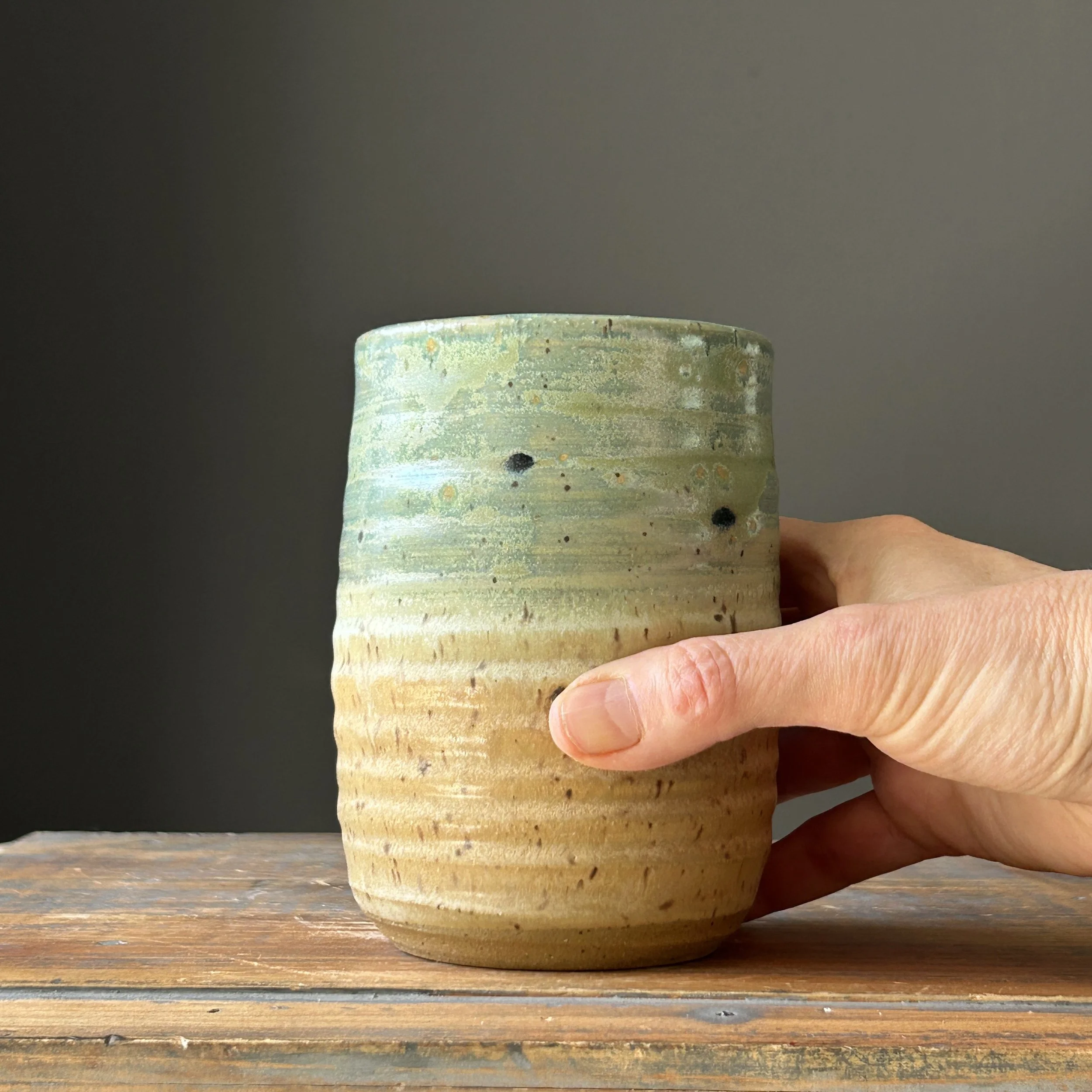 Tumbler, Iridescent Green & Fossil, xx oz