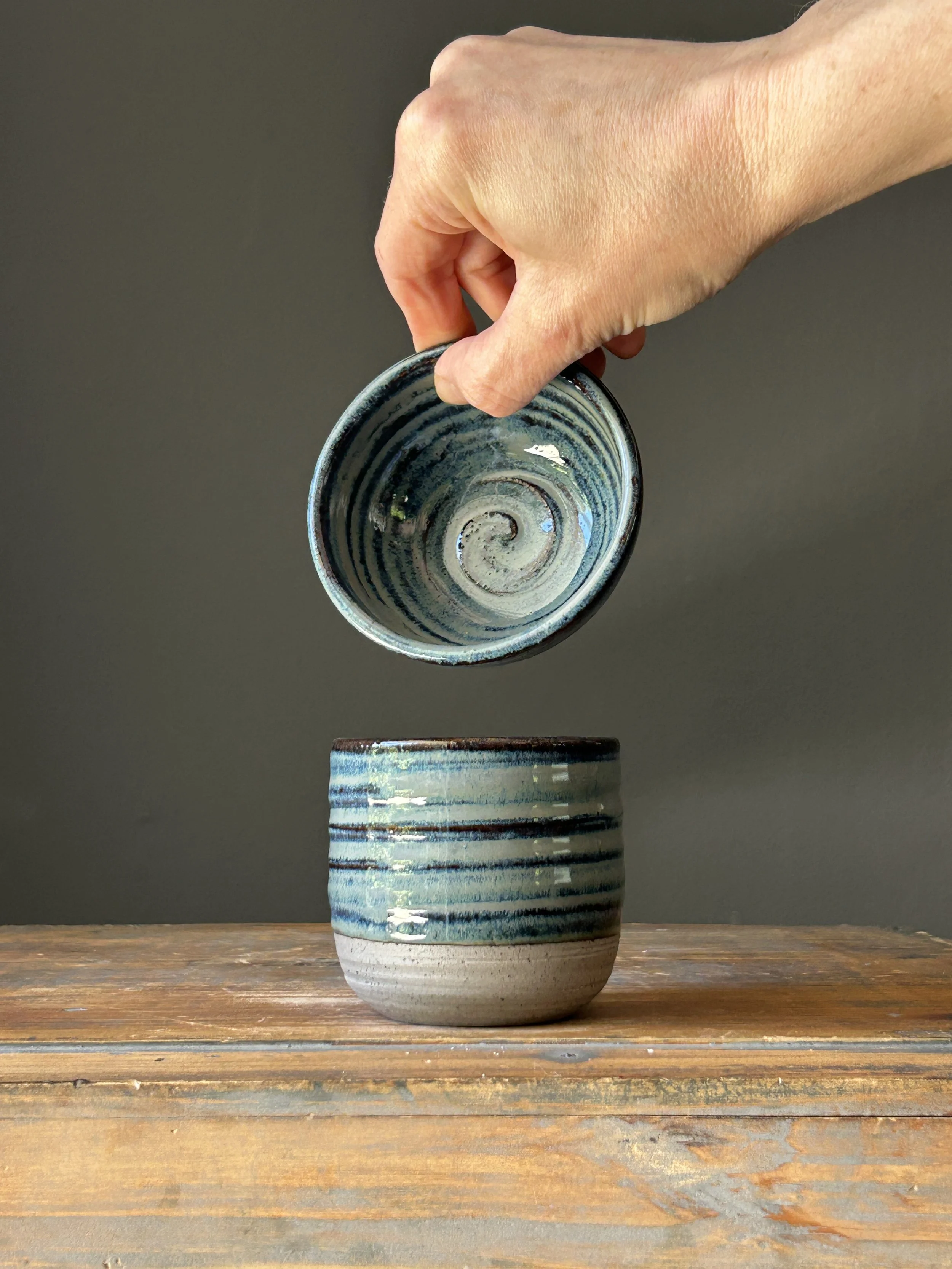 "Take Your Vitamins" Set - 5oz cup & pinch bowl