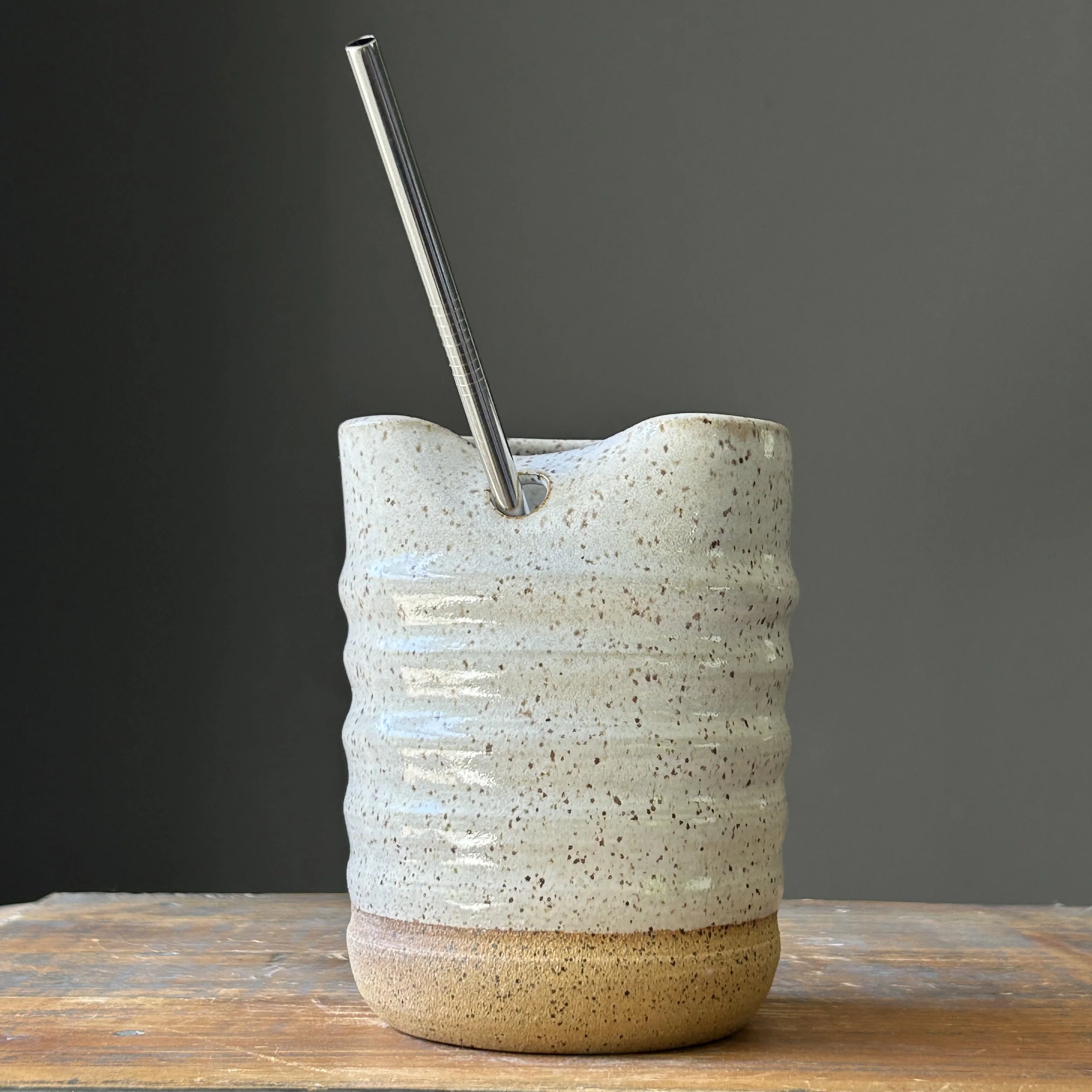 Grown-Up Sippy Cup, White Speckled, 16oz (incl. choice of straw)