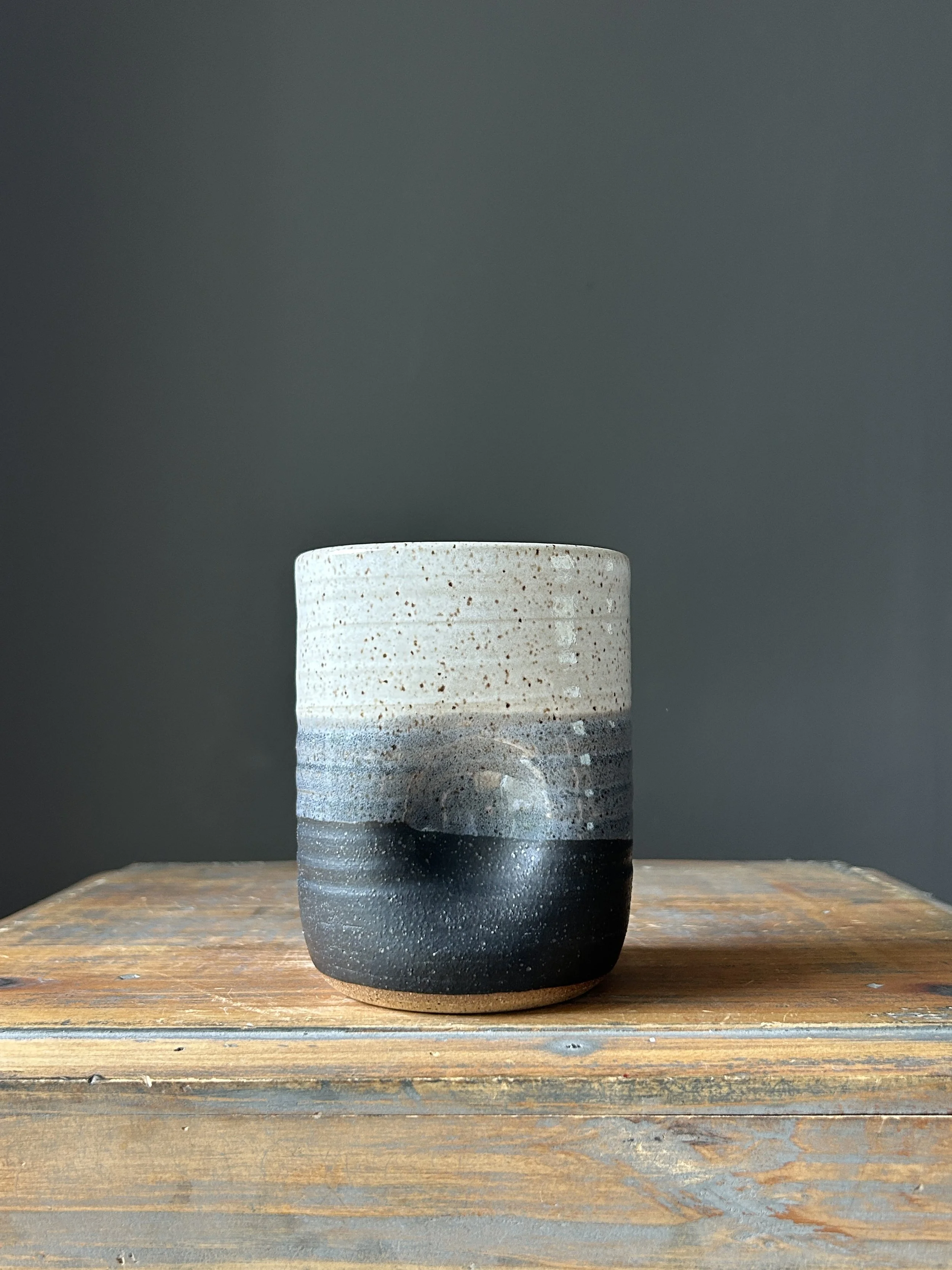 Thumbler, Black Matte & White Crossover, 18oz