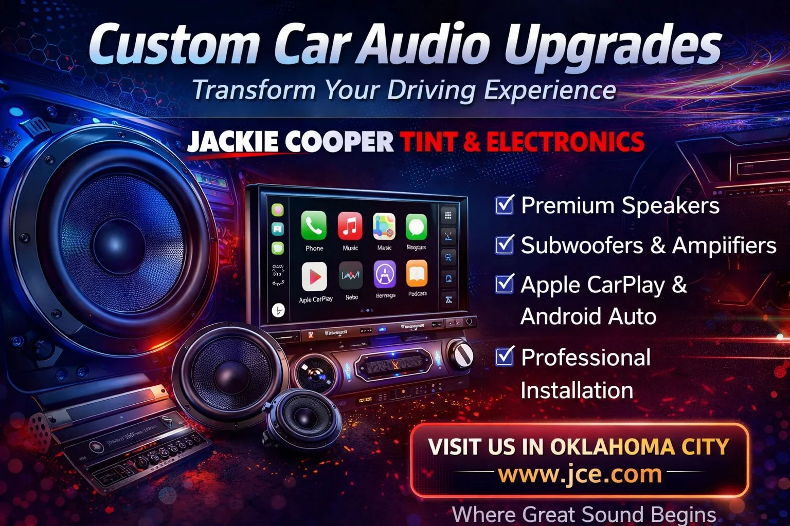 Custom Car Audio Upgrades: Transform Your Driving Experience with Jackie Cooper Tint &amp; Electronics