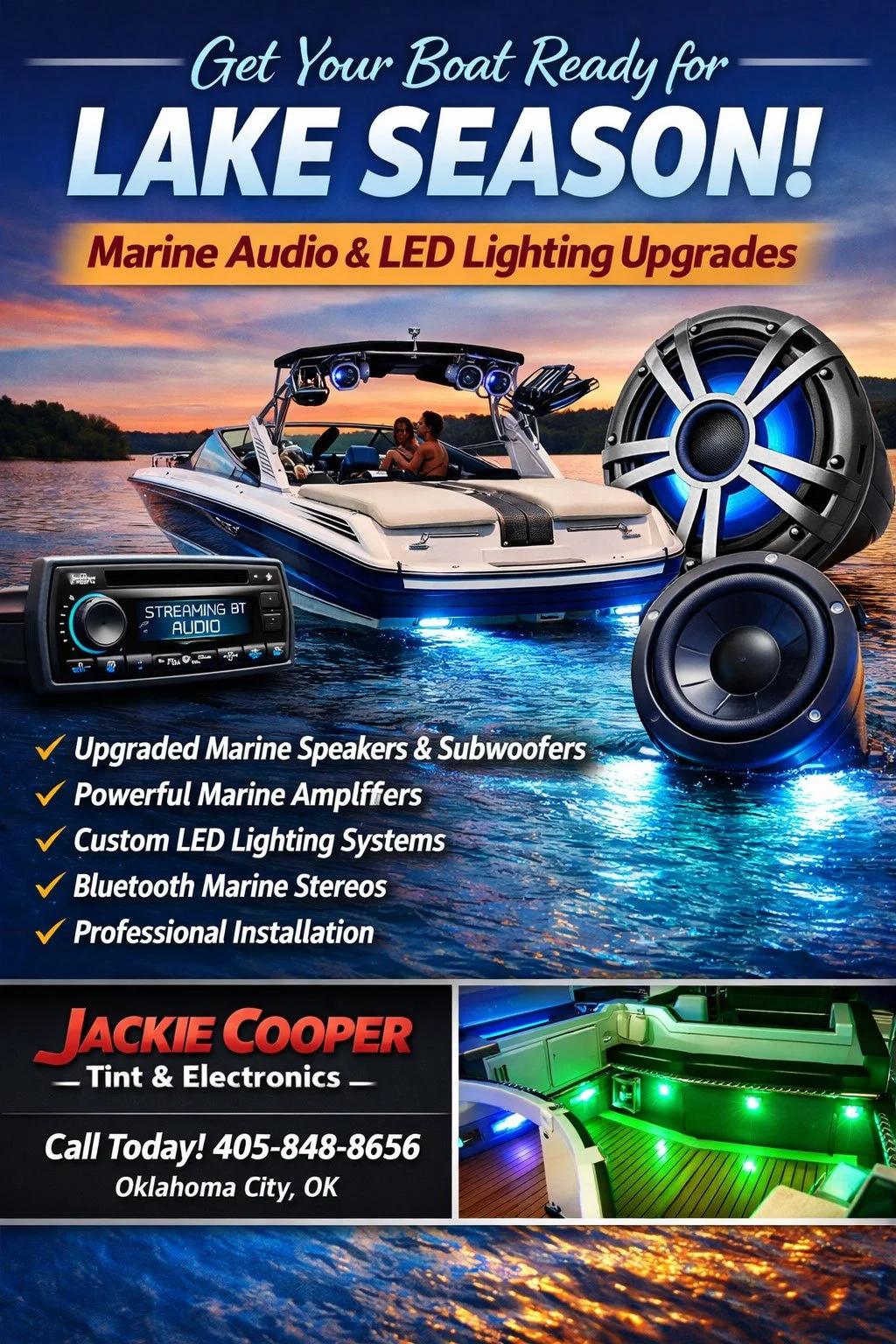 Get Your Boat Ready for Lake Season with Marine Audio Upgrades &amp; LED Lighting