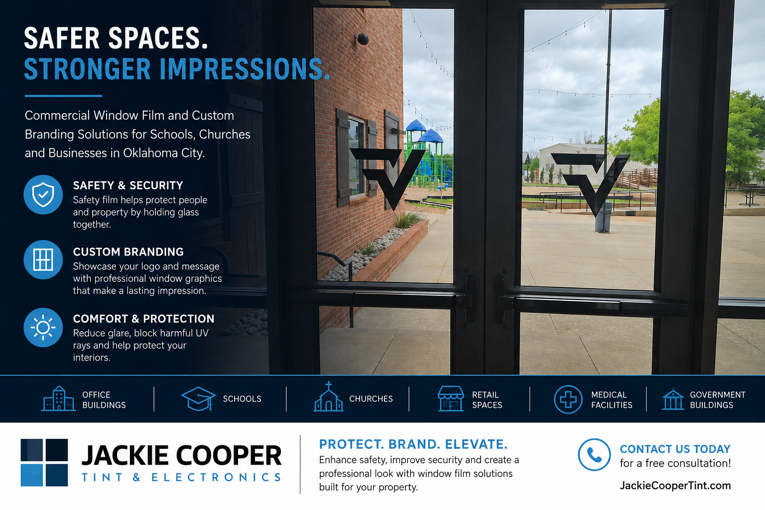 Commercial Safety Film and Custom Branding for Schools, Churches, and Businesses in Oklahoma City