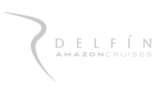 Delfin Luxury Cruises logo with a stylized 'D' and an arrow, on a black background.