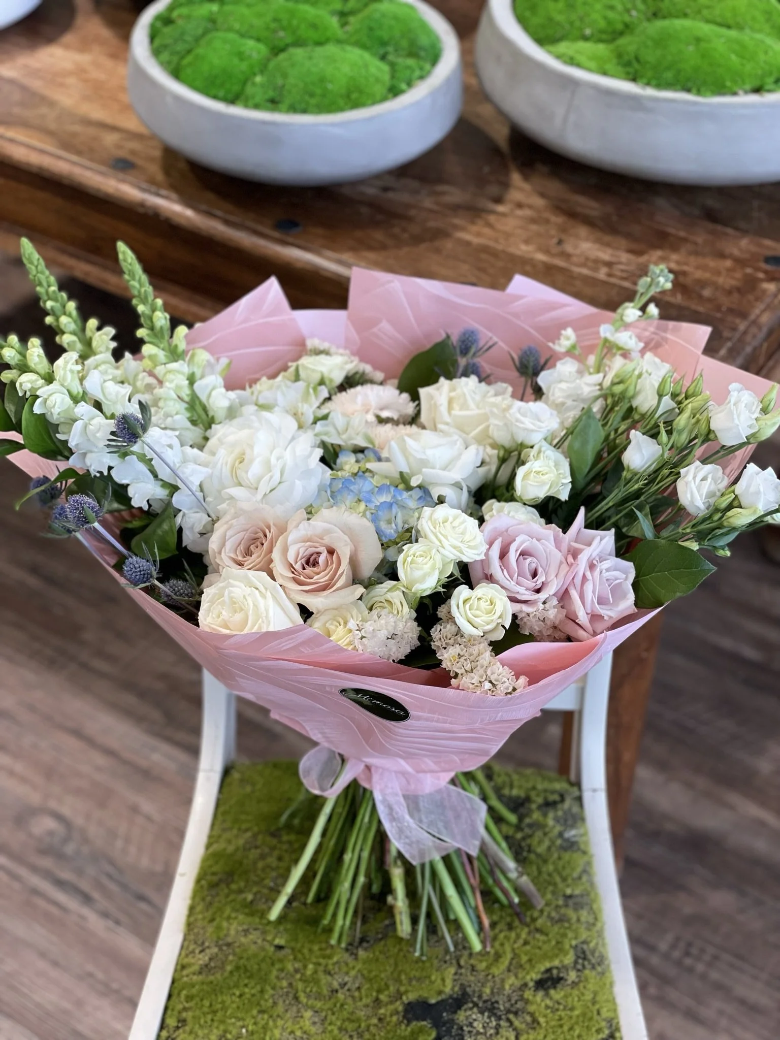Hand- Tied Bouquet- Touch of Blue