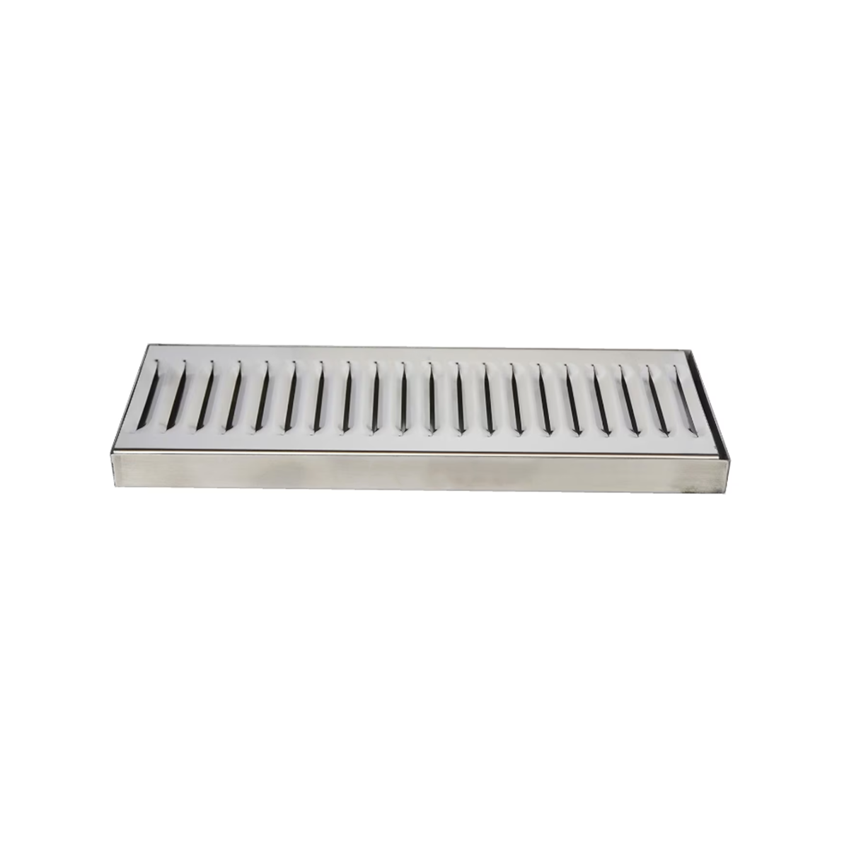 Krome Stainless Steel Bar Drip Tray 12" x 5" x 3/4" No Drain, Countertop Brushed Finish