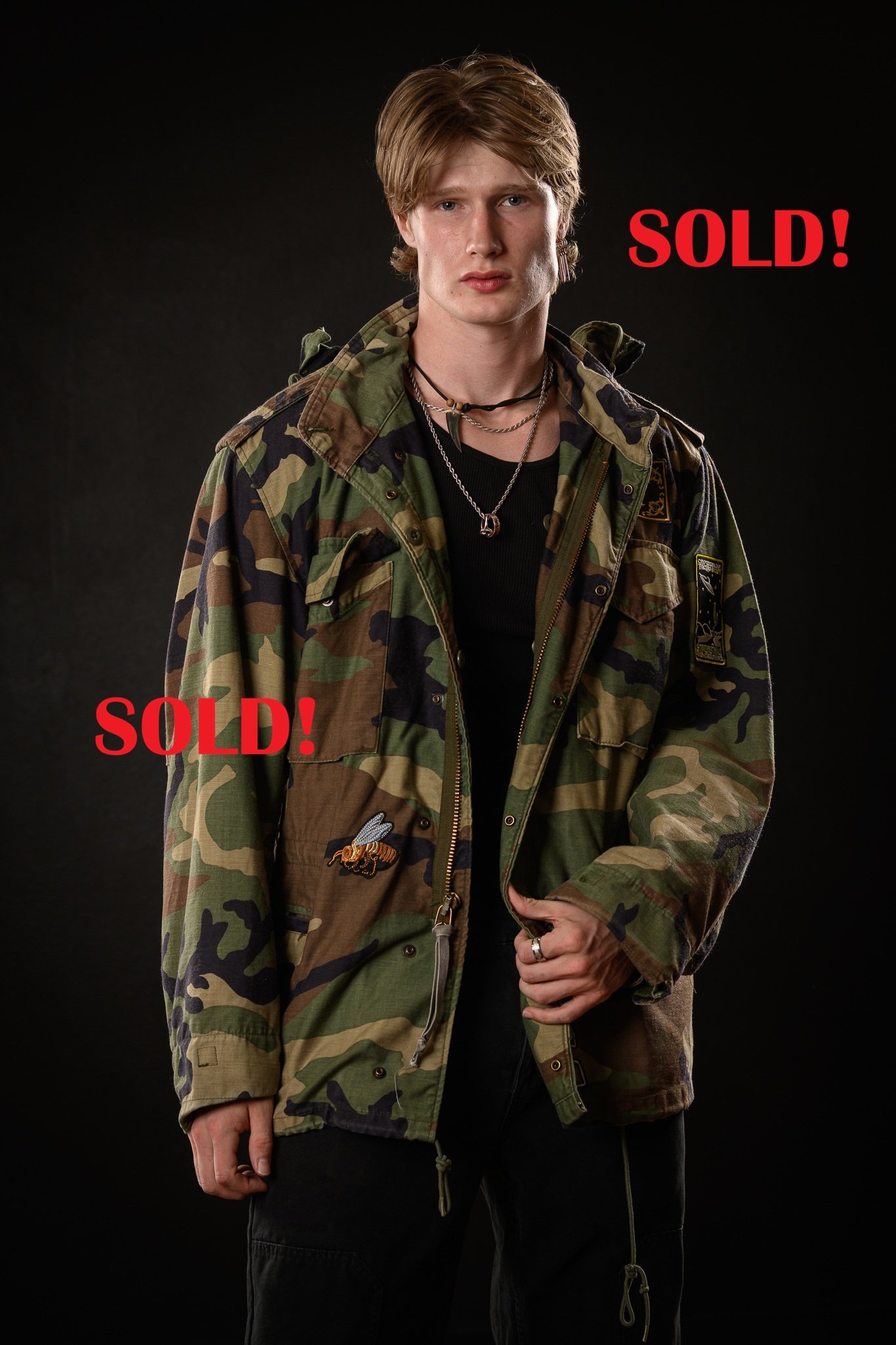 SZ Large Military Camo “Cracking Skulls" Jacket