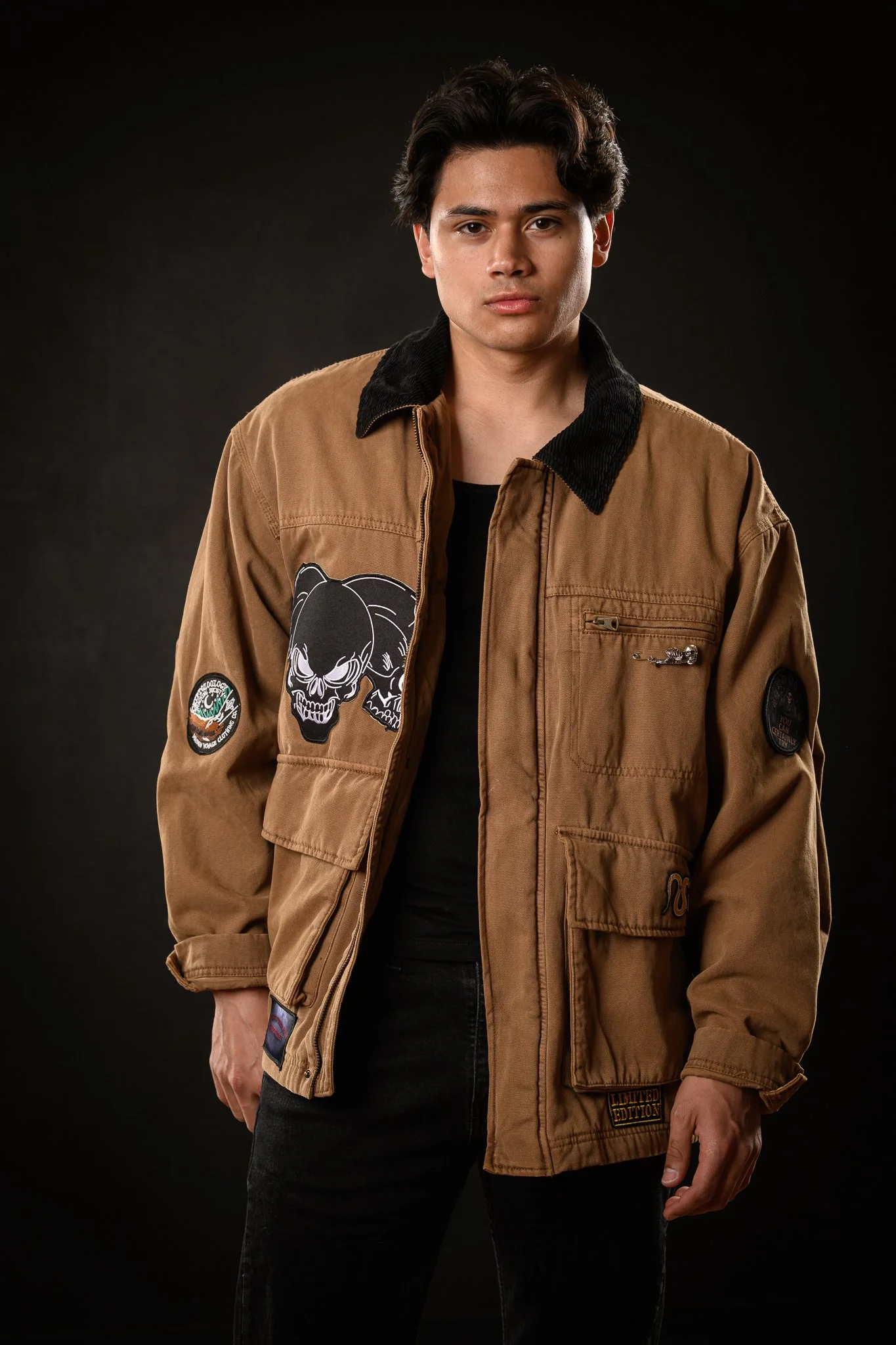 SZ Large “Spades and Skulls" Utility Jacket