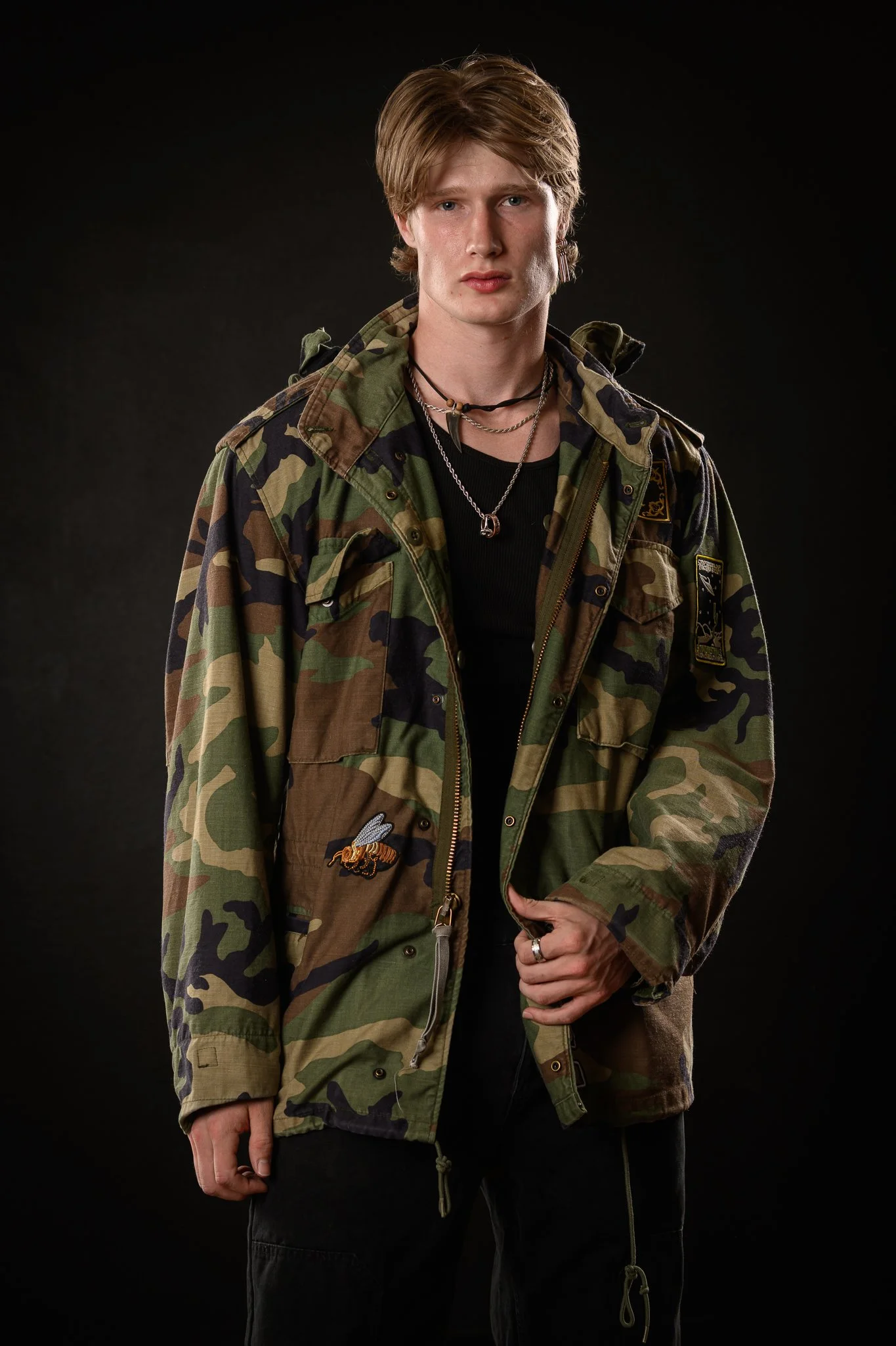 SZ Large Military Camo “Cracking Skulls" Jacket