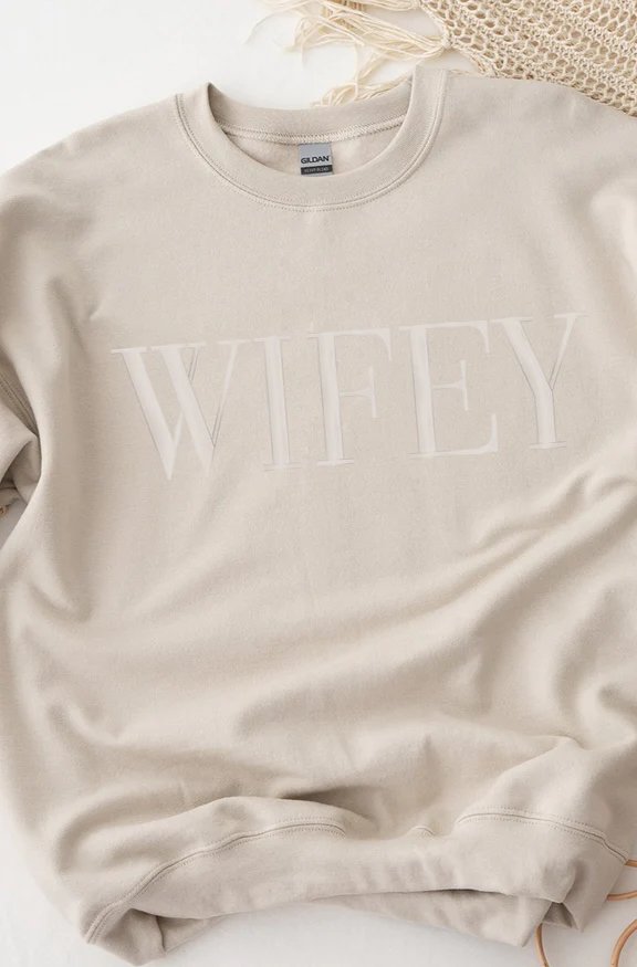 Wifey Embroidered Sweatshirt