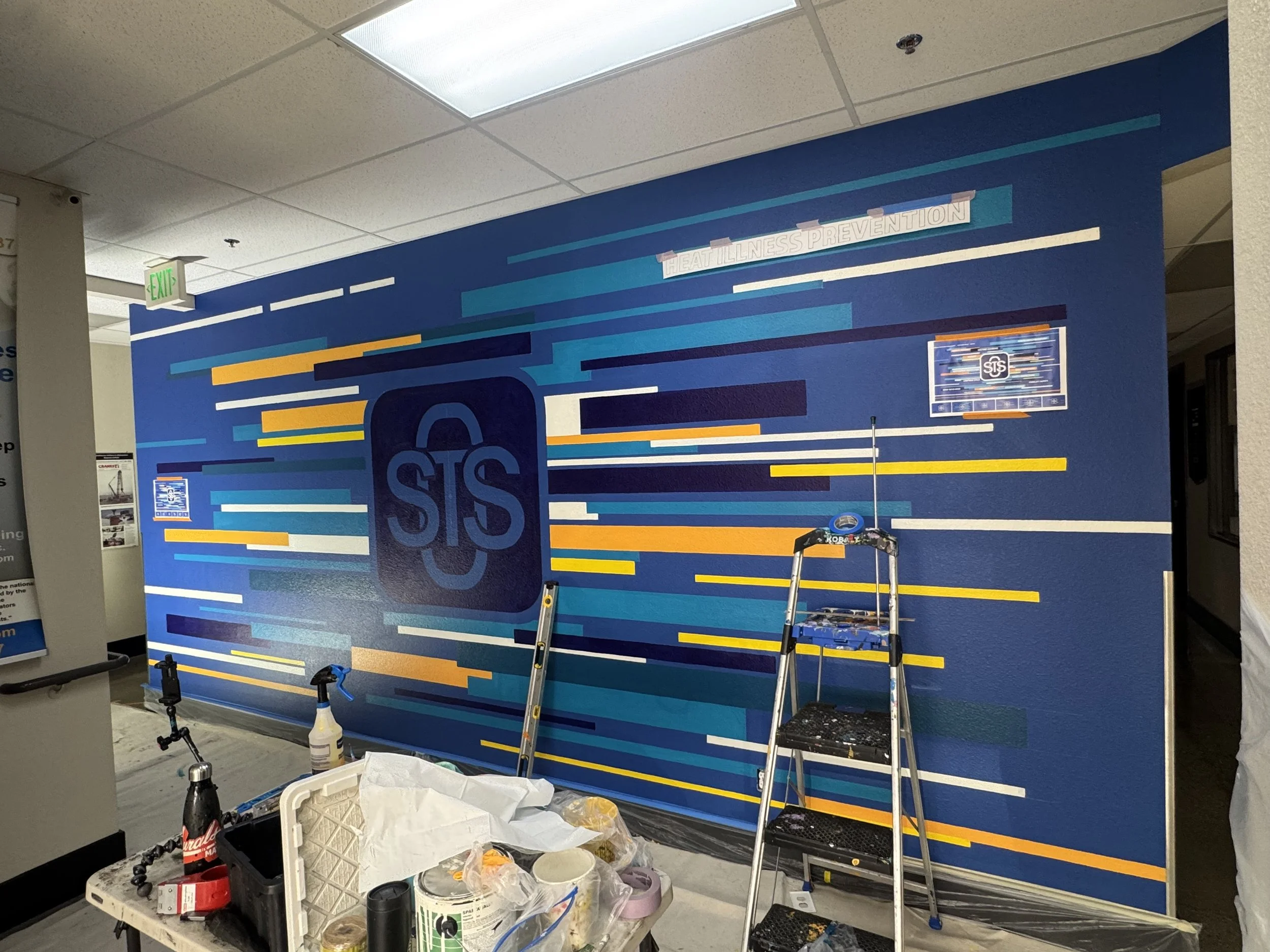 Logo background laid in and the text begins!