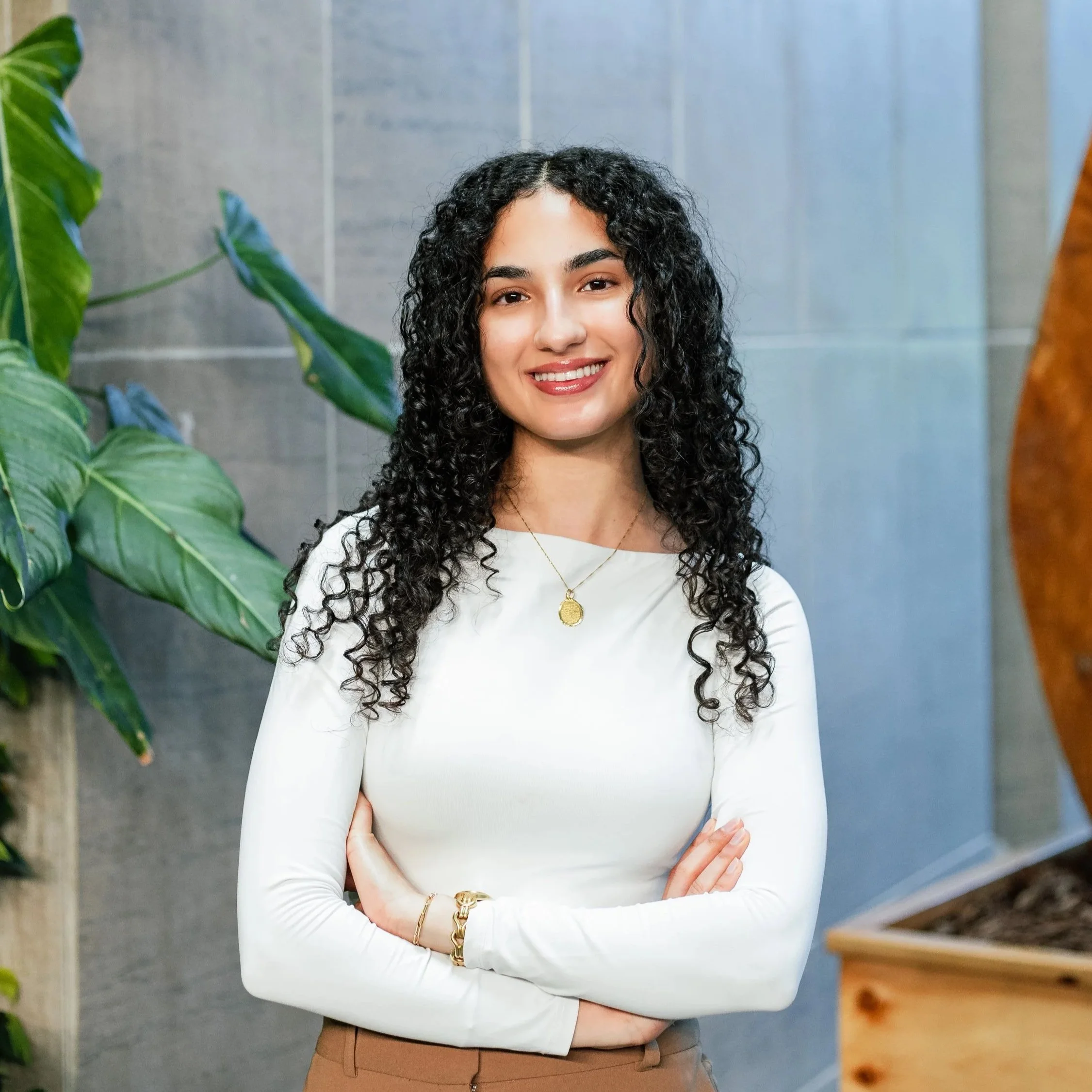 A picture of a female medical student