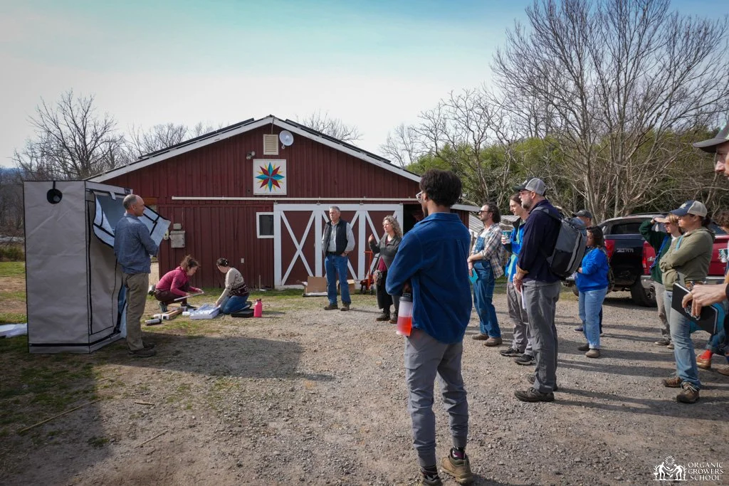 2025 Spring Conference - Lean Farming class outside at Warren Wilson