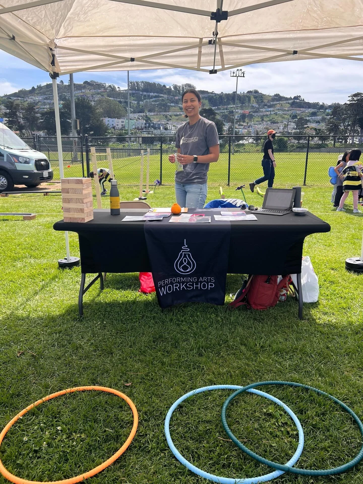 We had a great time meeting families 🧸 and playing a Jenga dance game 🧱💃 with youth and children at this past weekend's Spring Fling 🐣