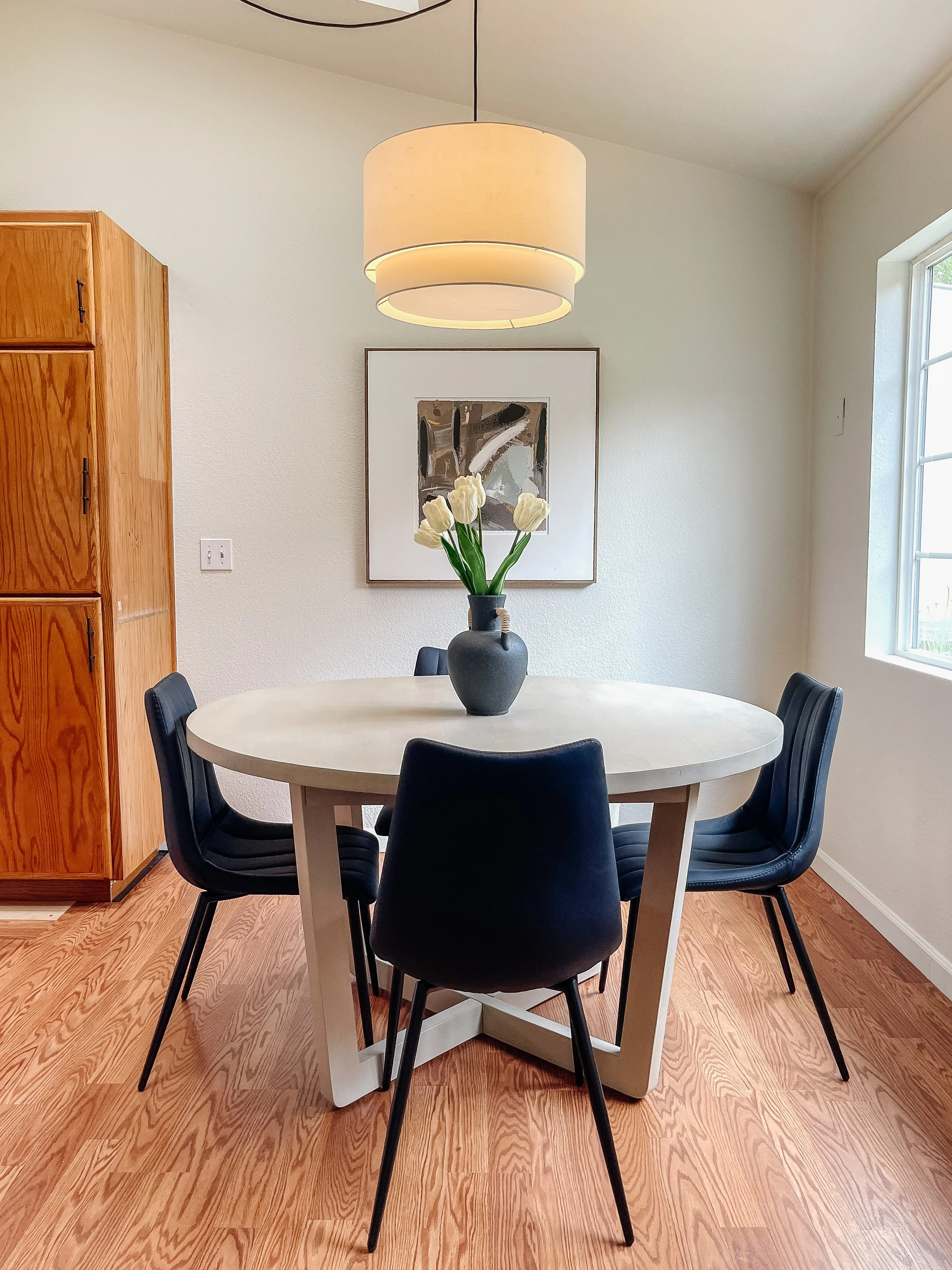 Dining area in a Friday Harbor home staged to feel welcoming and functional.