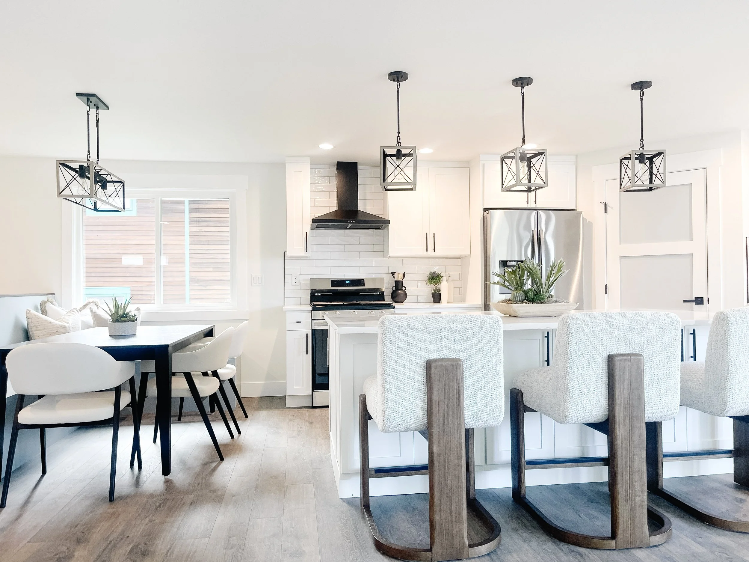 Kitchen and dining space staged in a Sedro-Woolley home for real estate marketing.