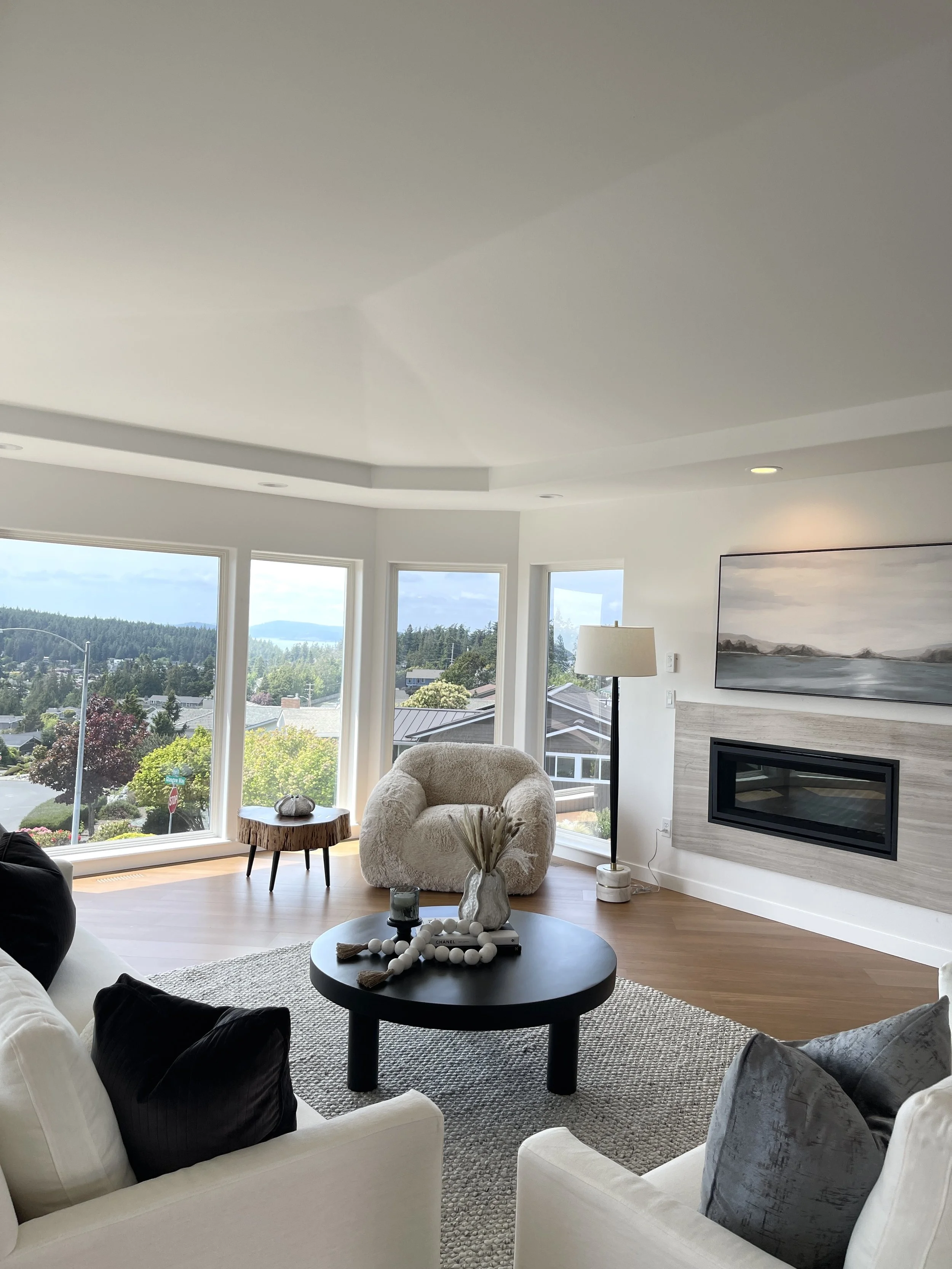 Gallery of staged interiors from La Conner homes showcasing curated design.