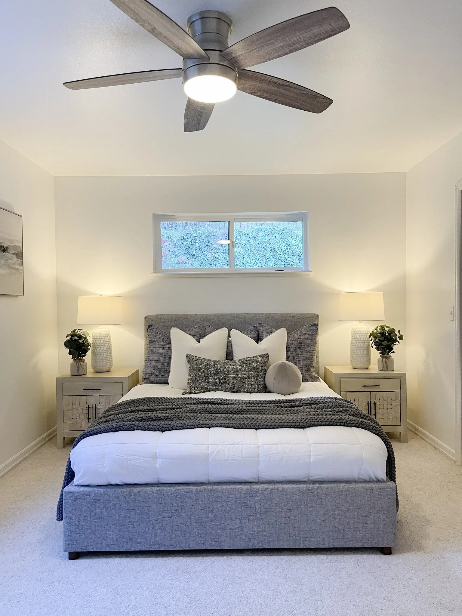 Primary bedroom in Sedro-Woolley staged with calming colors and inviting textures.