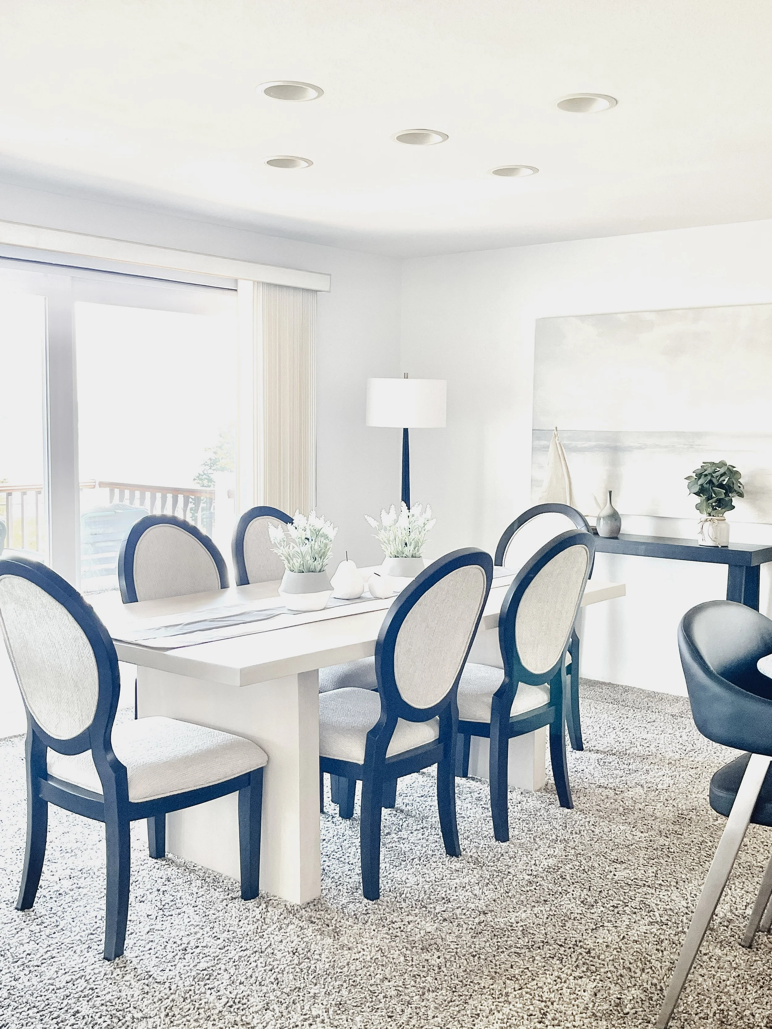 Small La Conner home staged with right-sized furniture to show scale.