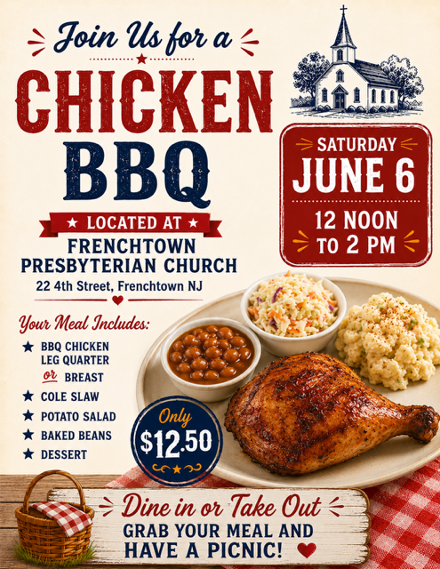 Chicken Barbeque Lunch 12-2pm Saturday June 6th