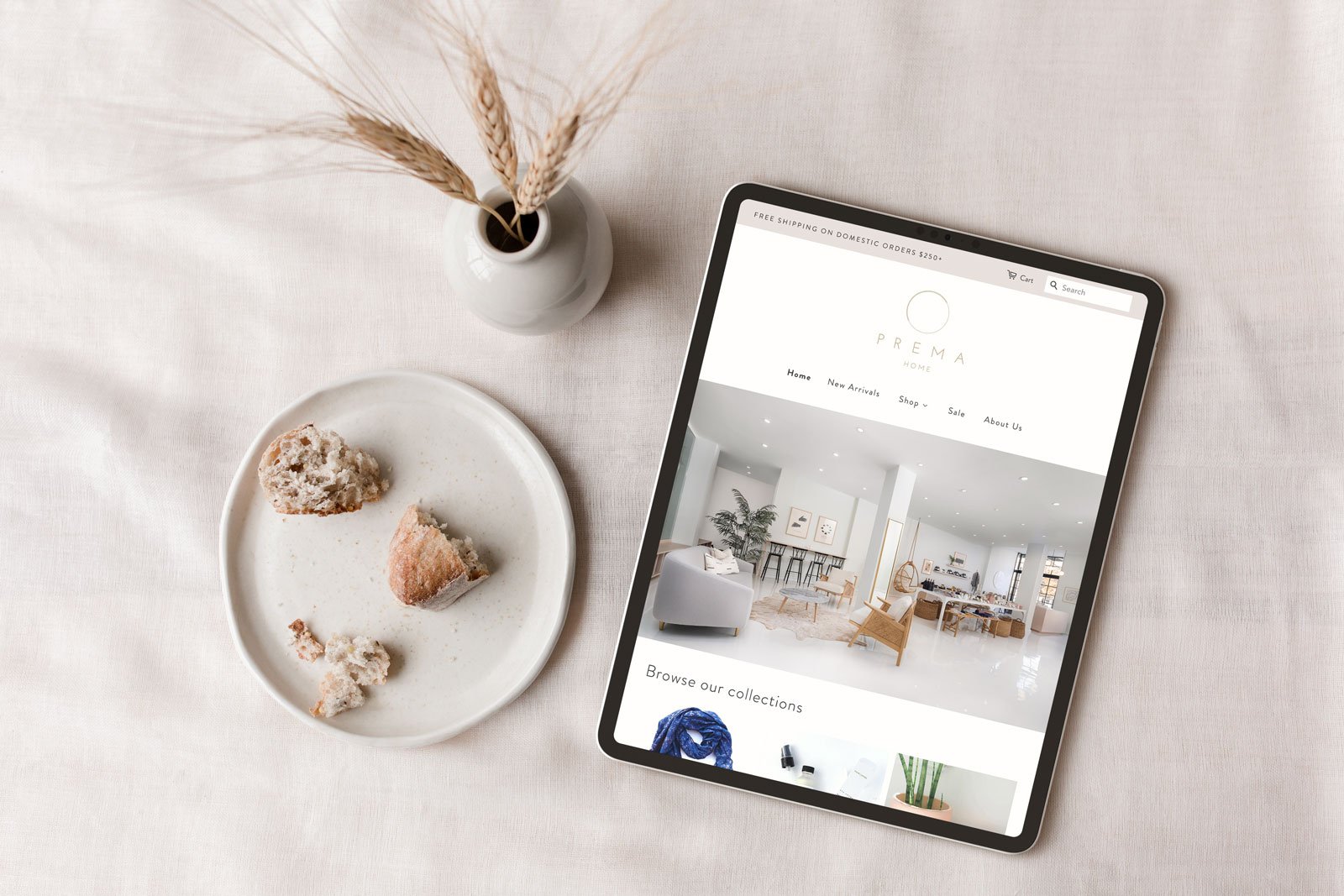 Prema Home Website on iPad