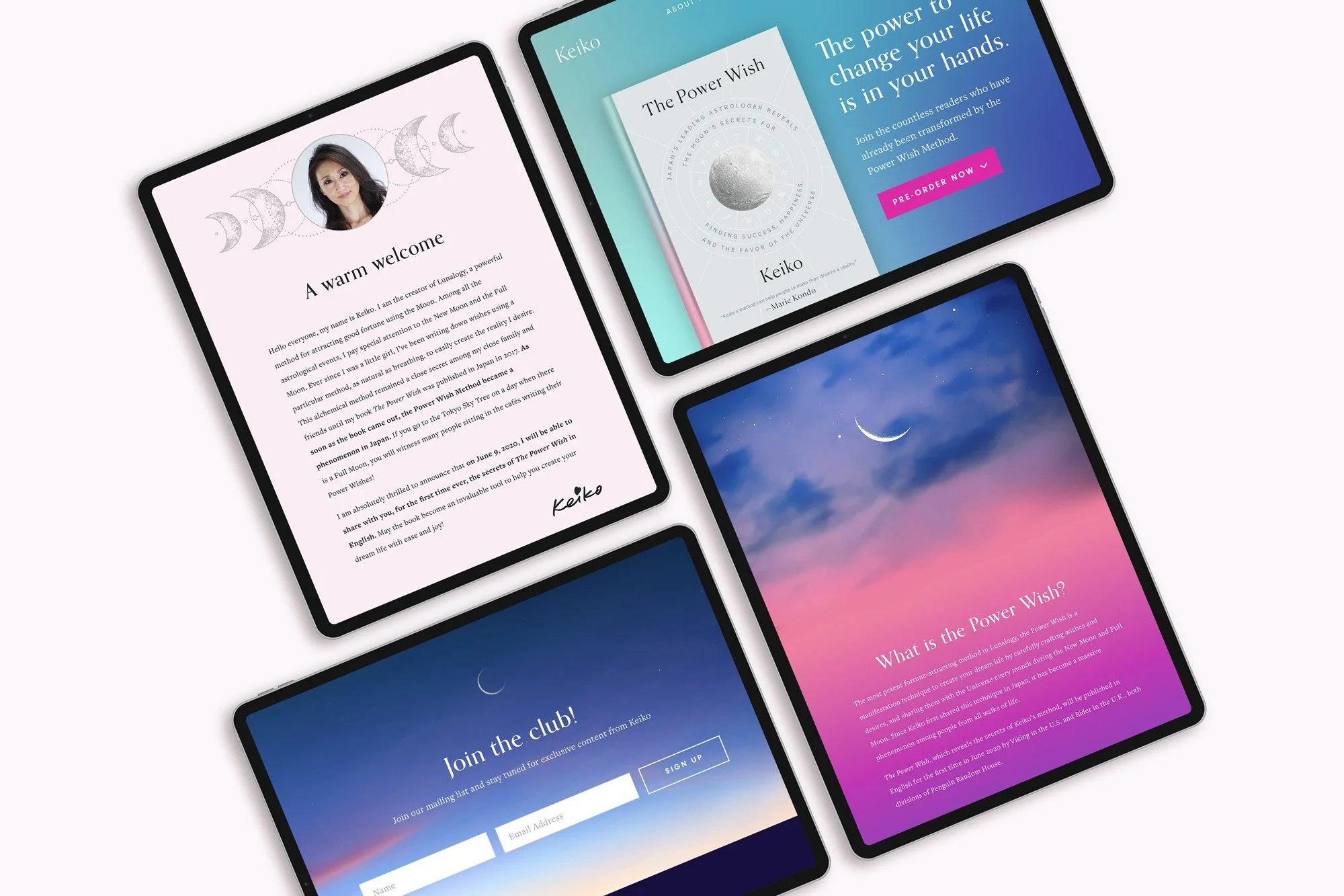 Keiko Website on Tablets