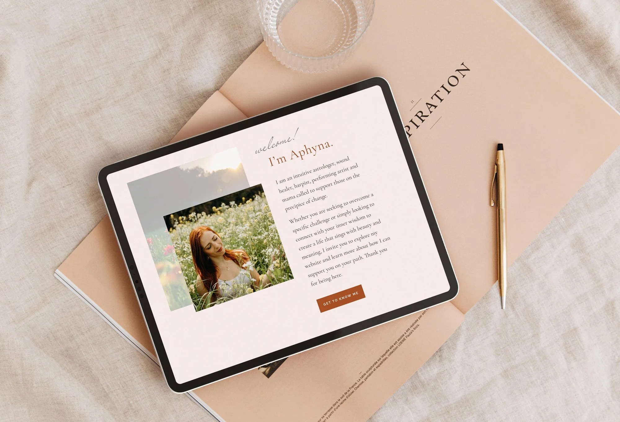Cosmic Song Website on Tablet